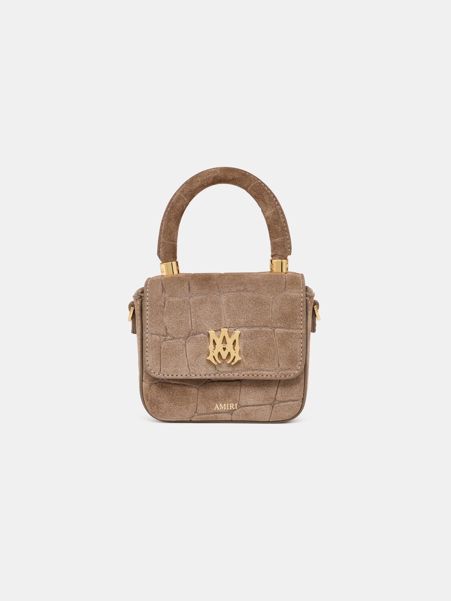 MUJER - BOLSO NANO MA DE CUERO CON PUNTO DE CROCO - Marrón Oscuro