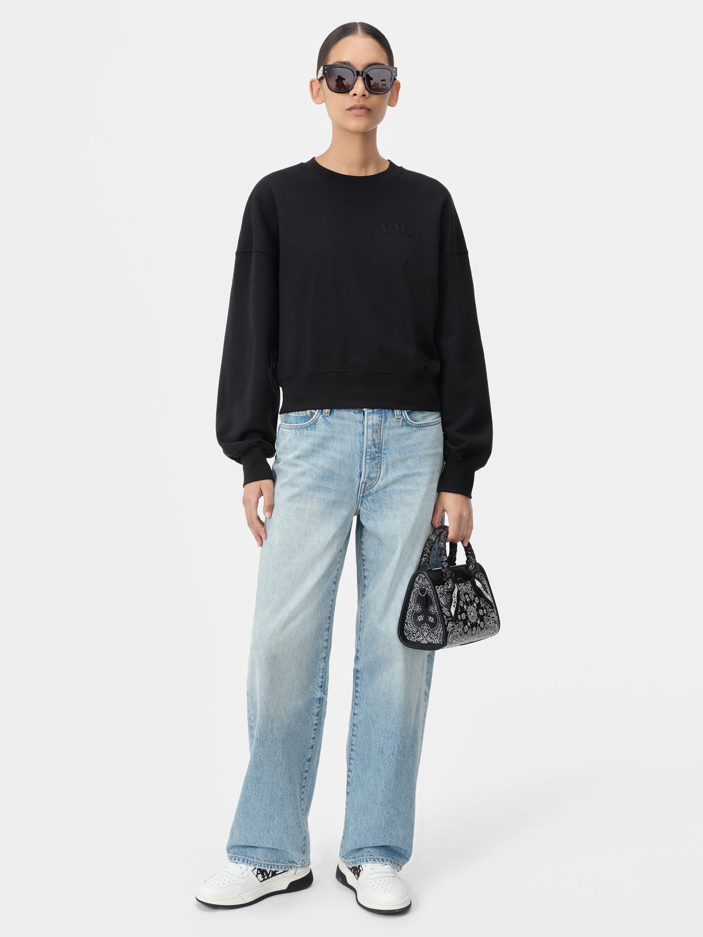 MUJER - CREW AMIRI EMBROIDERADO PARA MUJER - Negro