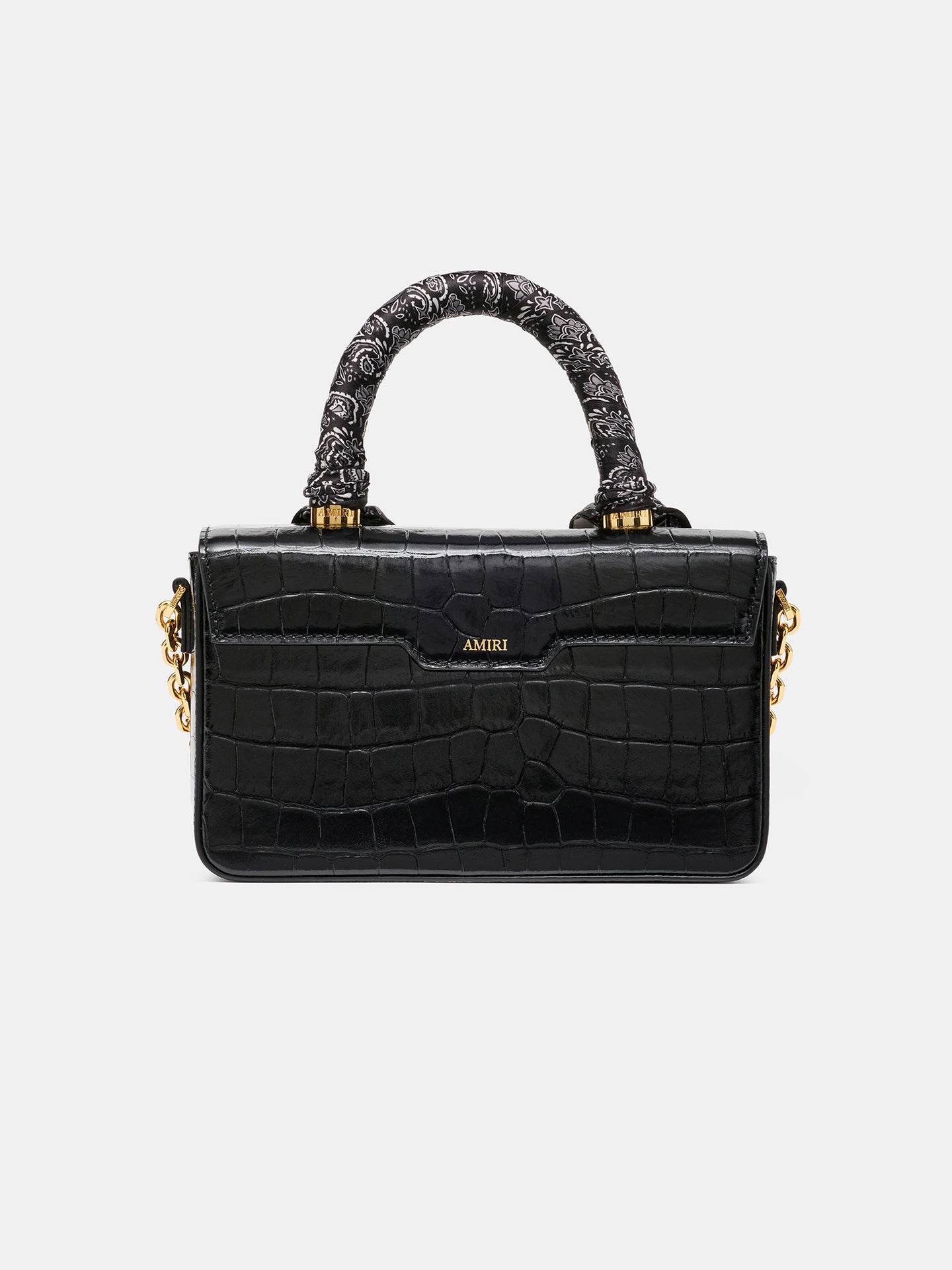 MUJER - BOLSA LARGA MA CON ESTAMPADO DE CROCO - NEGRO