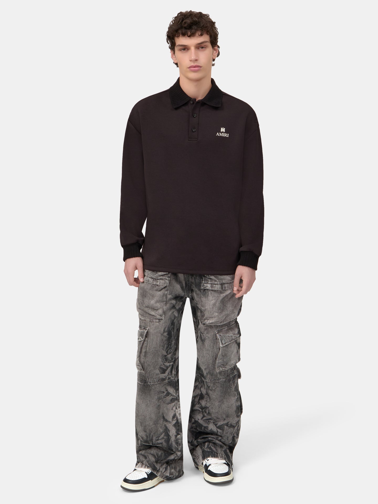 POLO DE MANGA LARGA OVERSIZED MA - Negro