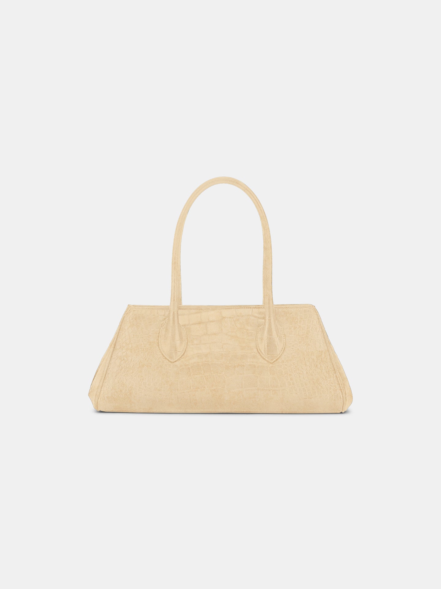 MUJER - BOLSO HOMBRO SUEDE CROCO MIEL 40 - Gris claro