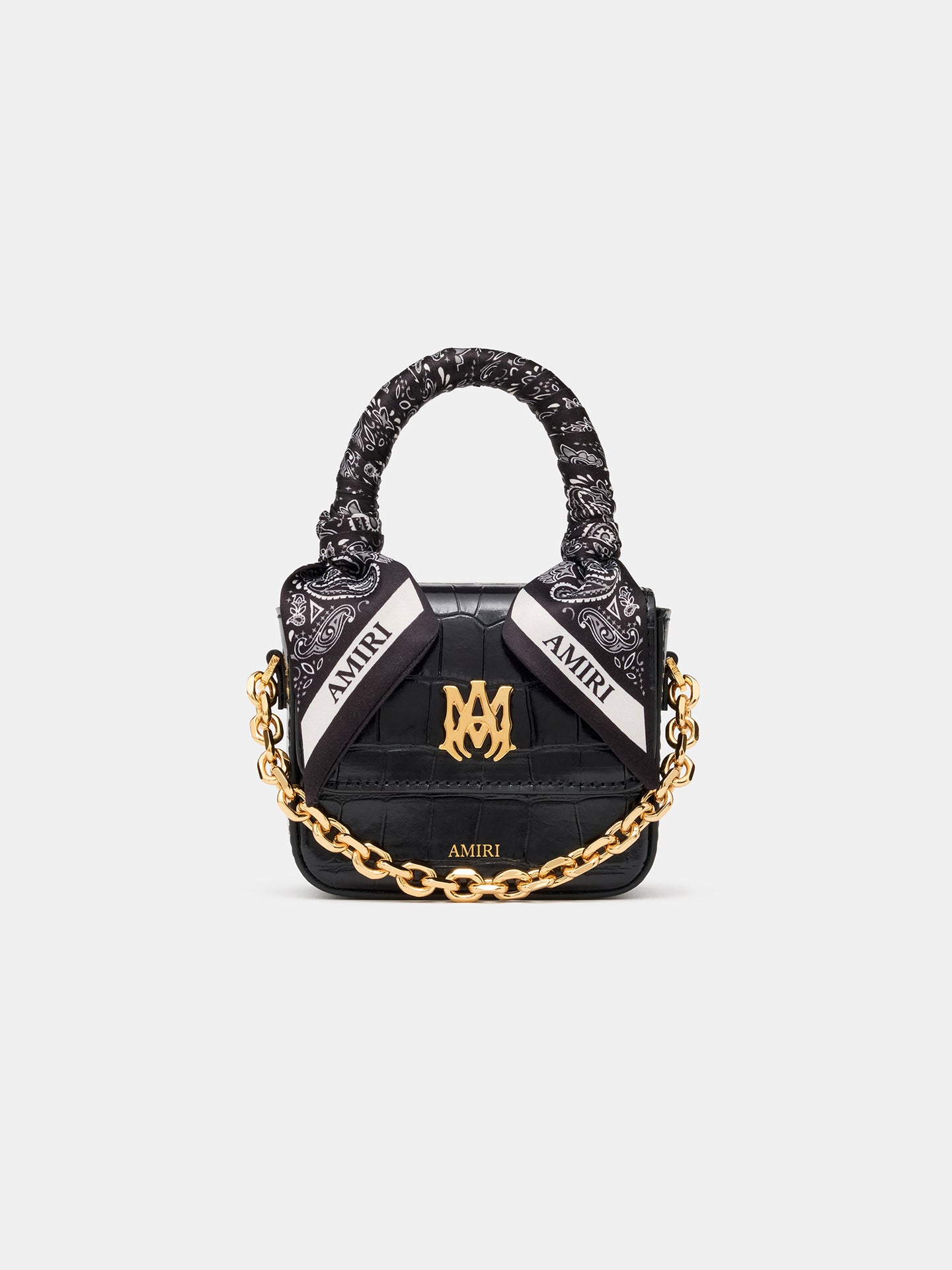MUJER - BOLSO NANO MA CON ESTAMPADO DE CROCO NEGRO