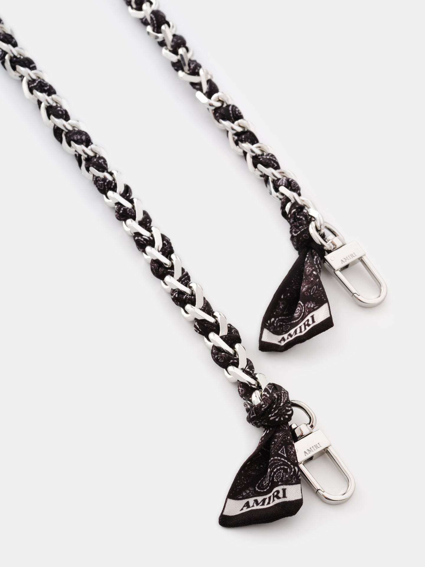 MUJERES - BANDANA DE SEDA CON CADENA - Negro Níquel