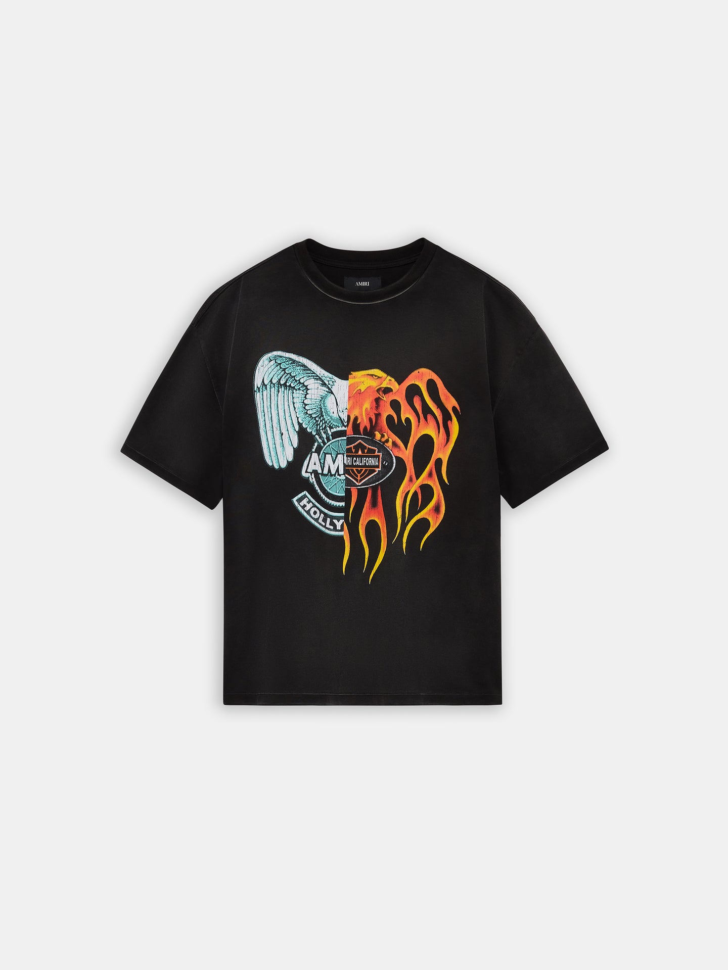 CAMISETA OVERSIZE SPLICED - Negro