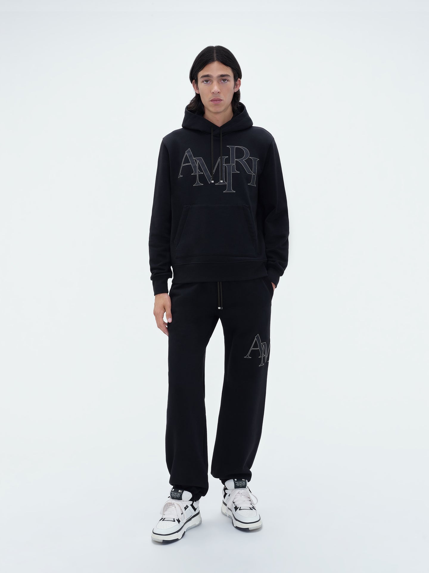 AMIRI HOODIE CON LOGO DESFASADO - Negro