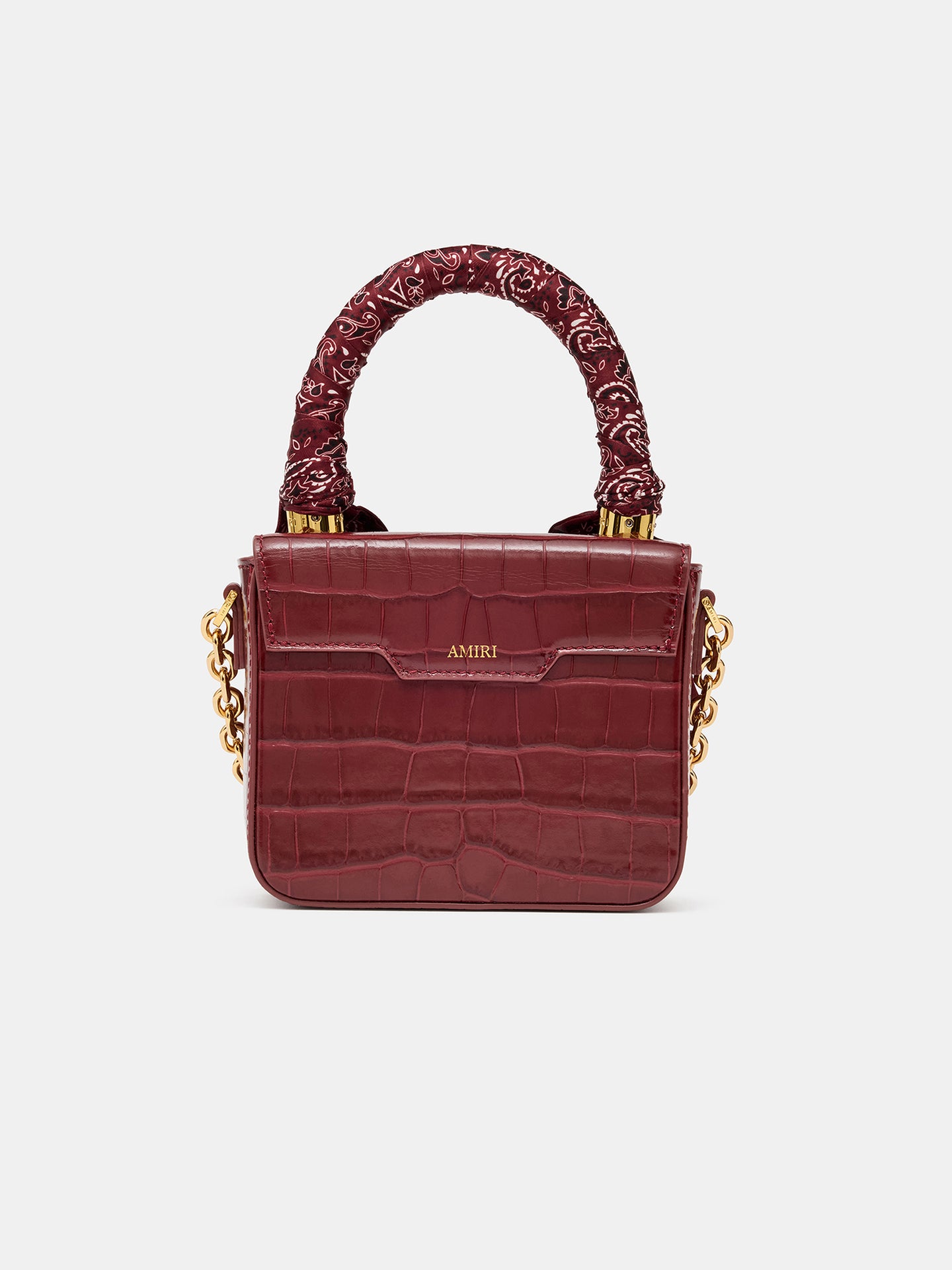MUJER - BOLSO MICRO MA ESTAMPADO CON CUERO DE CROCODILO - VINO