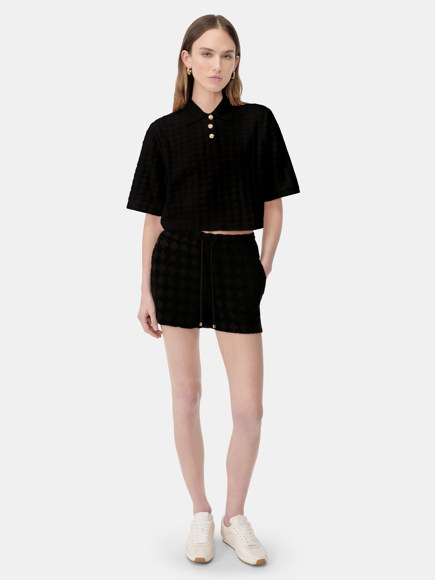 MUJER - POLERA MA QUAD EN TELA TOALLA PARA MUJER - Negro