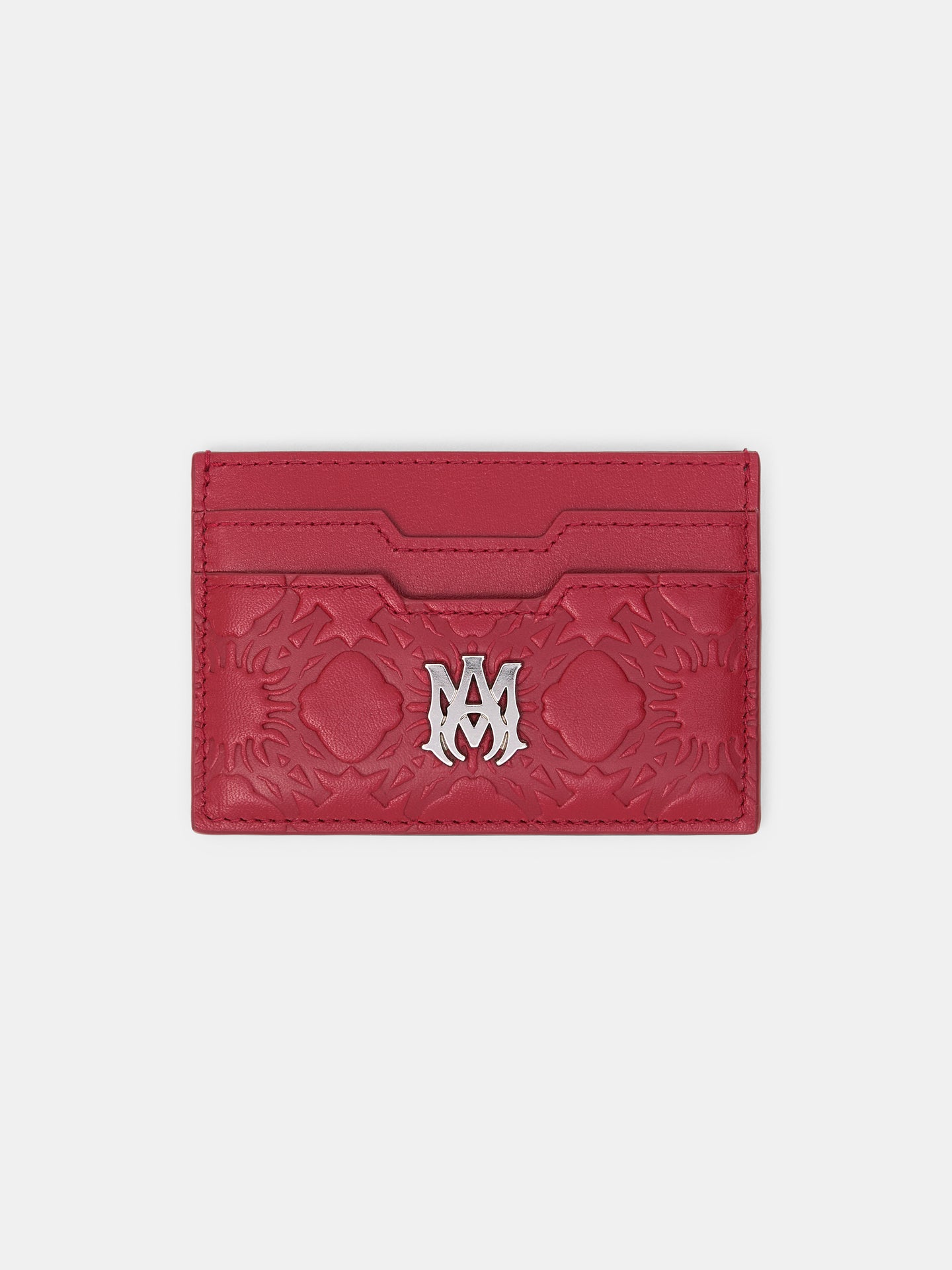 PORTA TARJETAS DE CUERO MA QUAD - ROSA ROJA