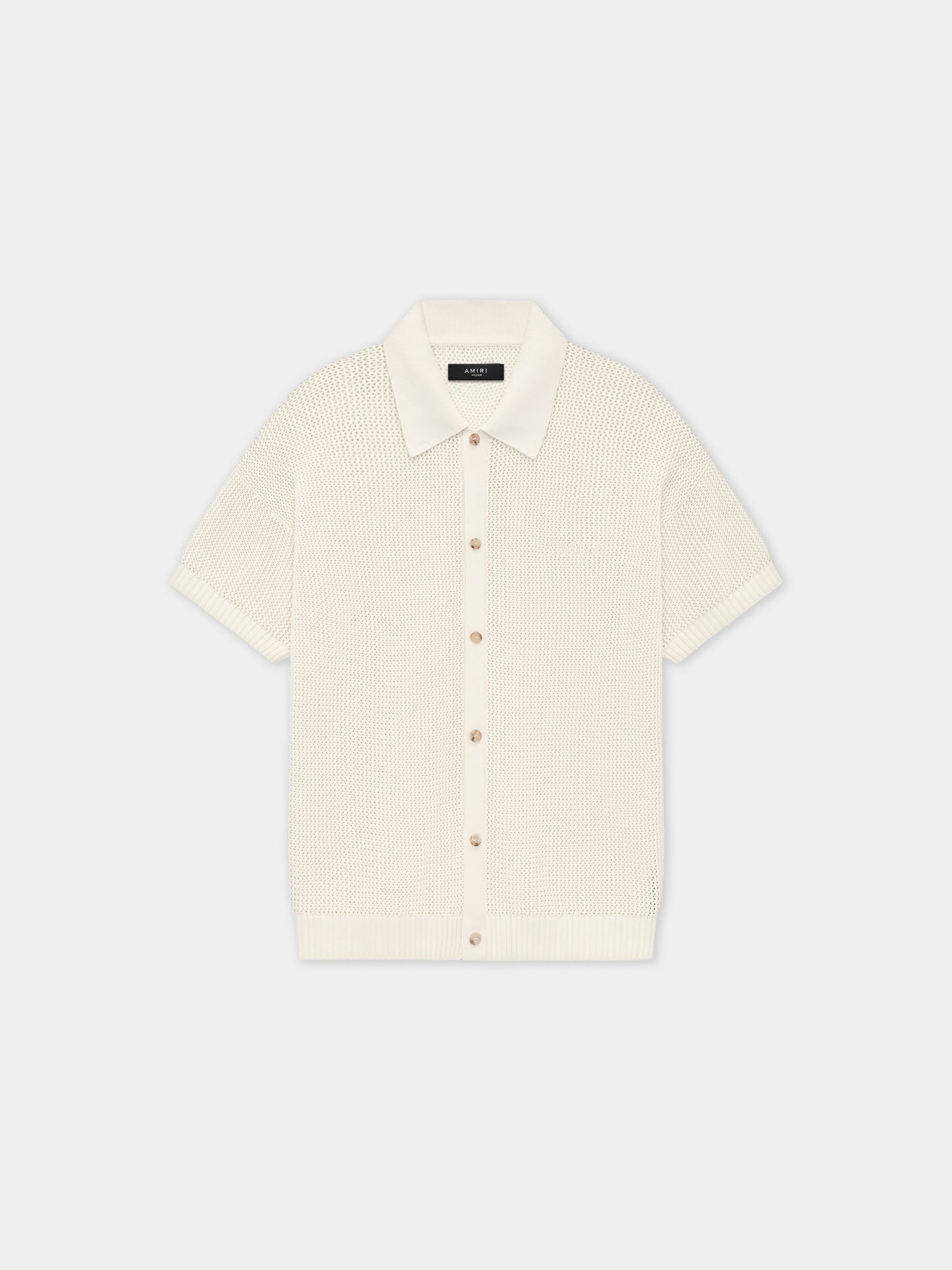 CAMISA DE MALLA DE GANCHILLO AMIRI – Marfil CAMISA DE MALLA DE GANCHILLO AMIRI - Marfil