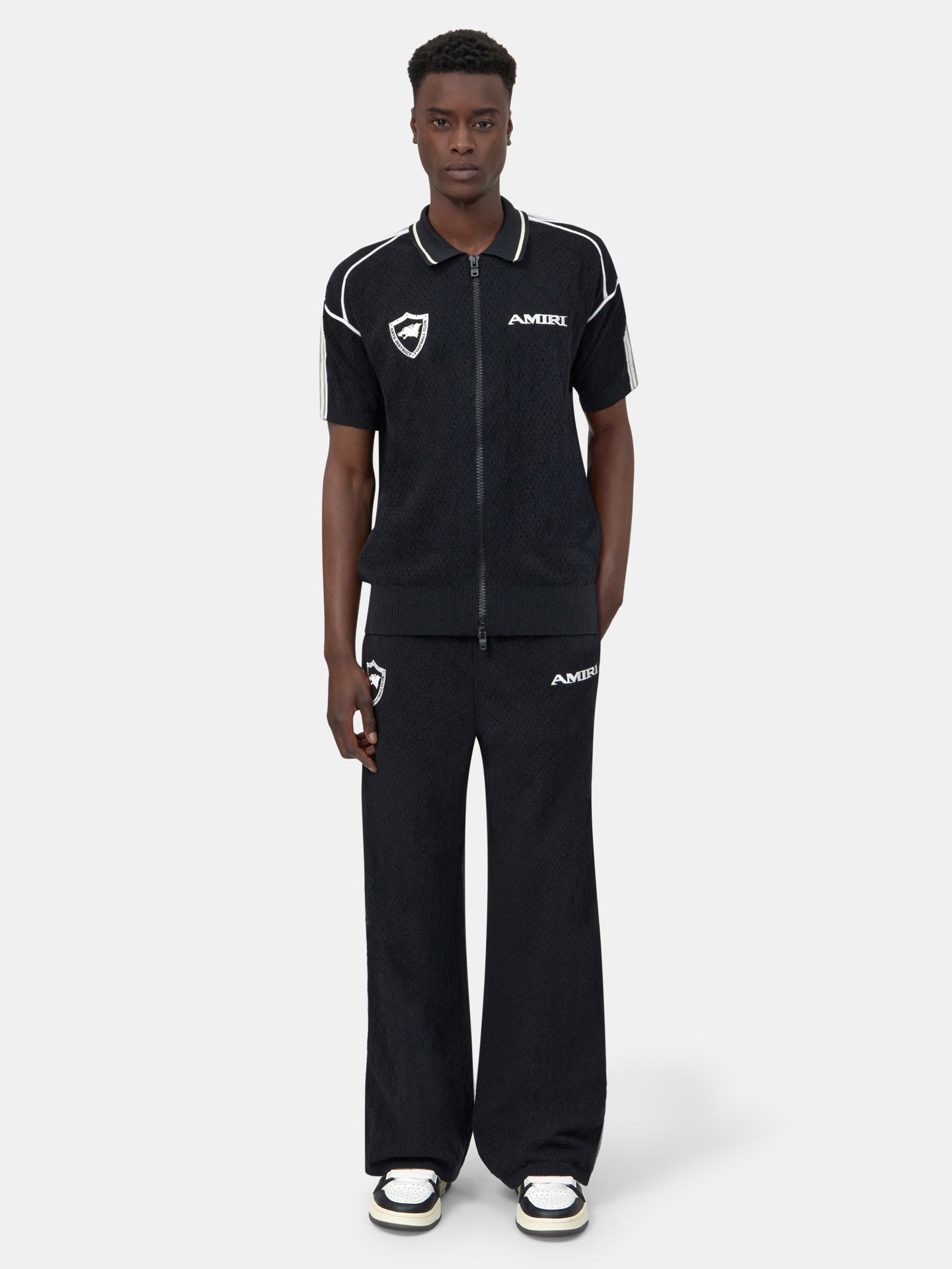CAMISA DEPORTIVA AMIRI CON CIERRE ZIP - Negro