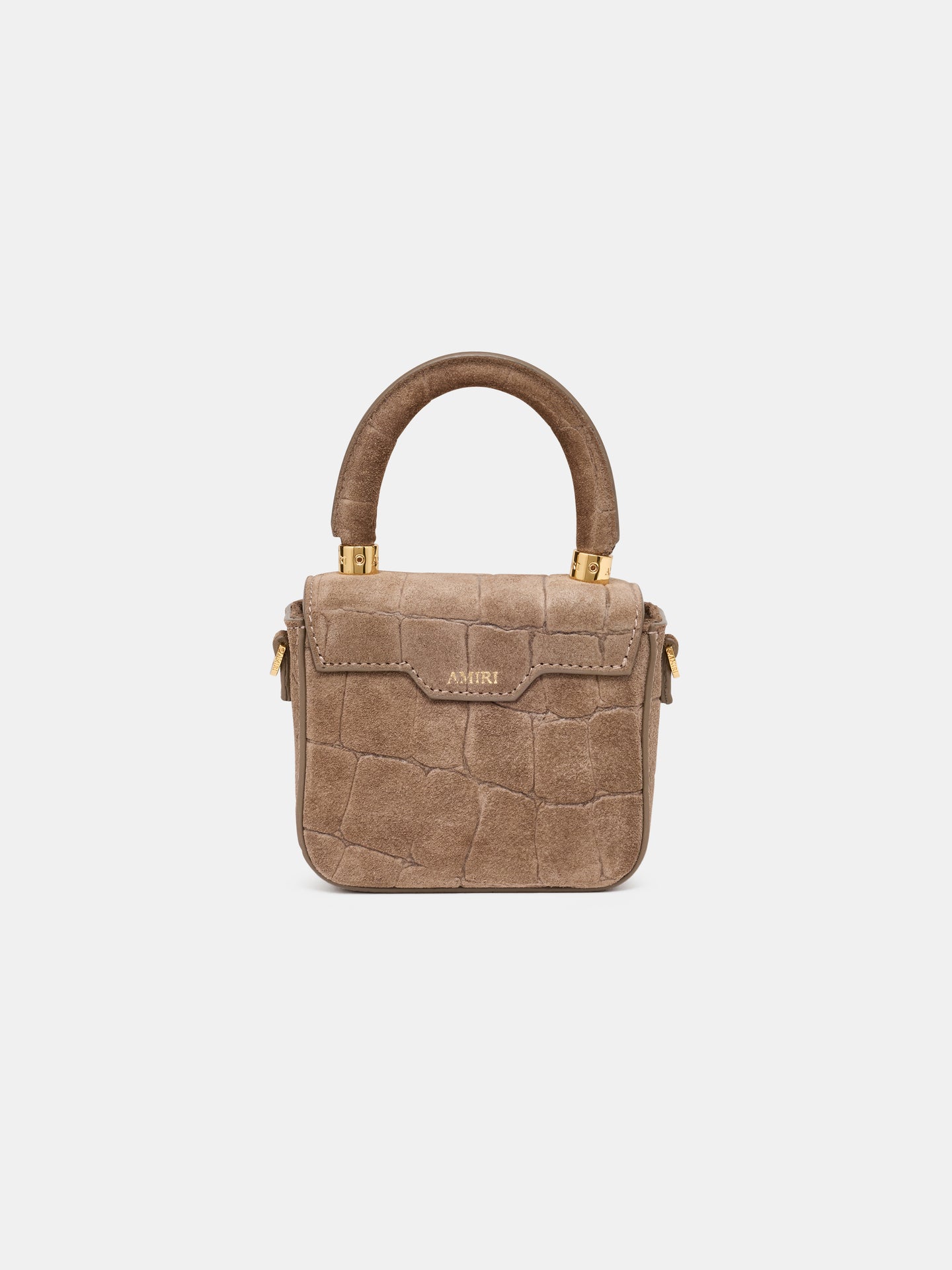 MUJER - BOLSO NANO MA DE CUERO CON PUNTO DE CROCO - Marrón Oscuro