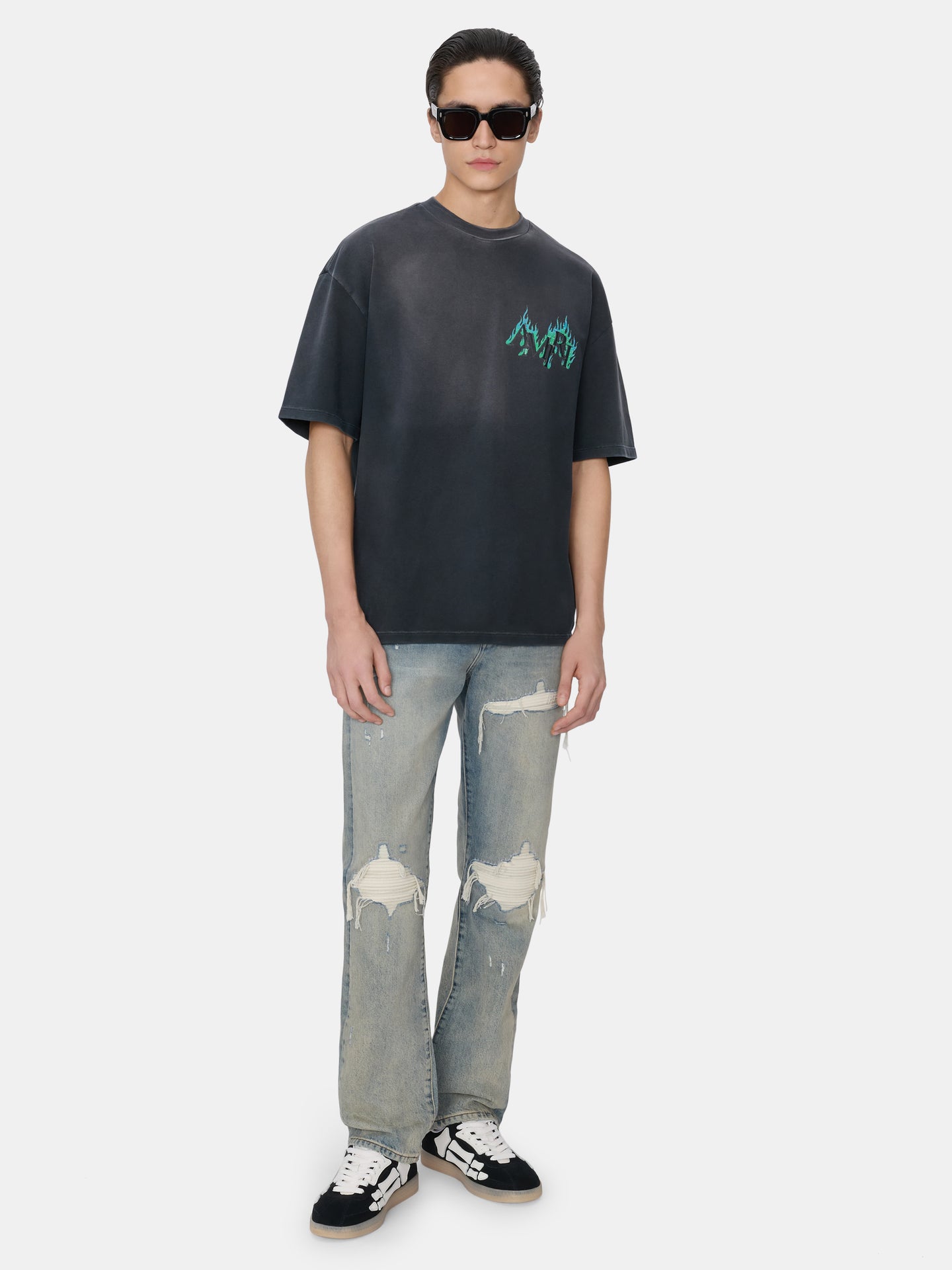 CAMISA AMIRI FLAMENAS CRISTAL TALLA GRANDE - Negro