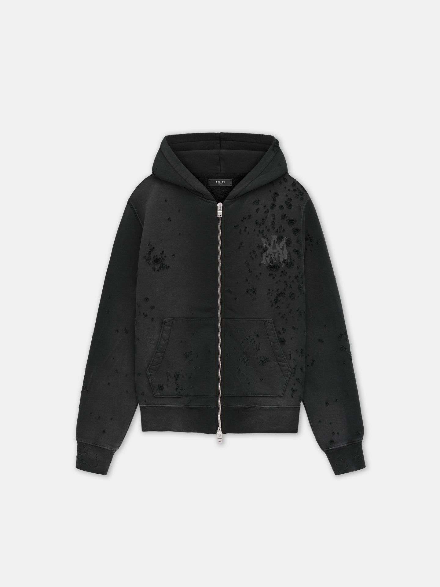 CHAMARRA CON LOGO MA DE CUELLO ALTO Y CIERRE ZIP - Negro Desvanecido