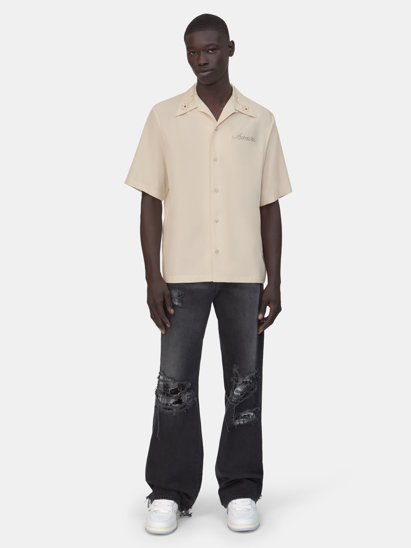 CAMISA AMIRI STUD CAMP - Marfil