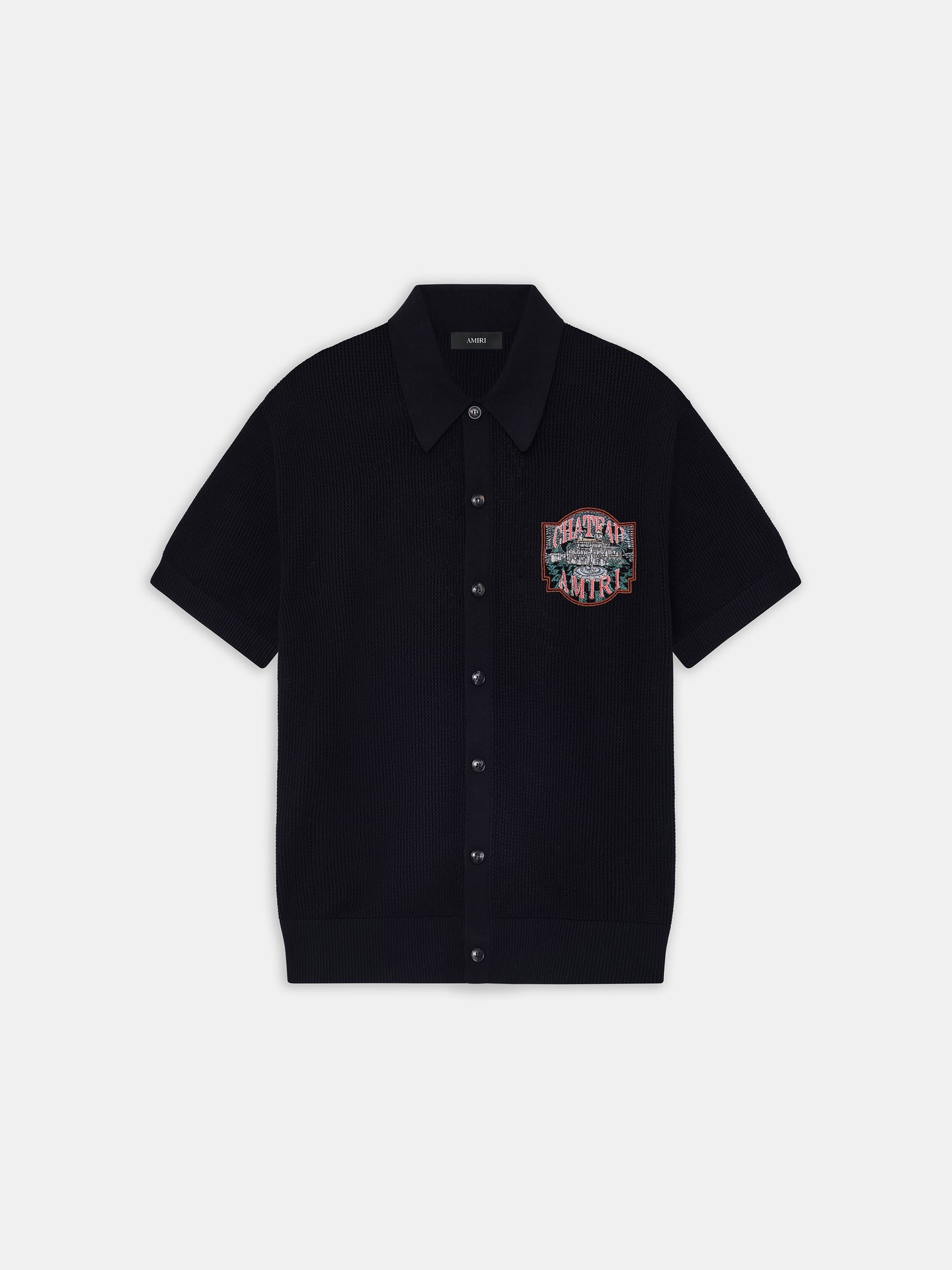 CHATEAU AMIRI CROCHET OVERSIZED SHIRT - Negro