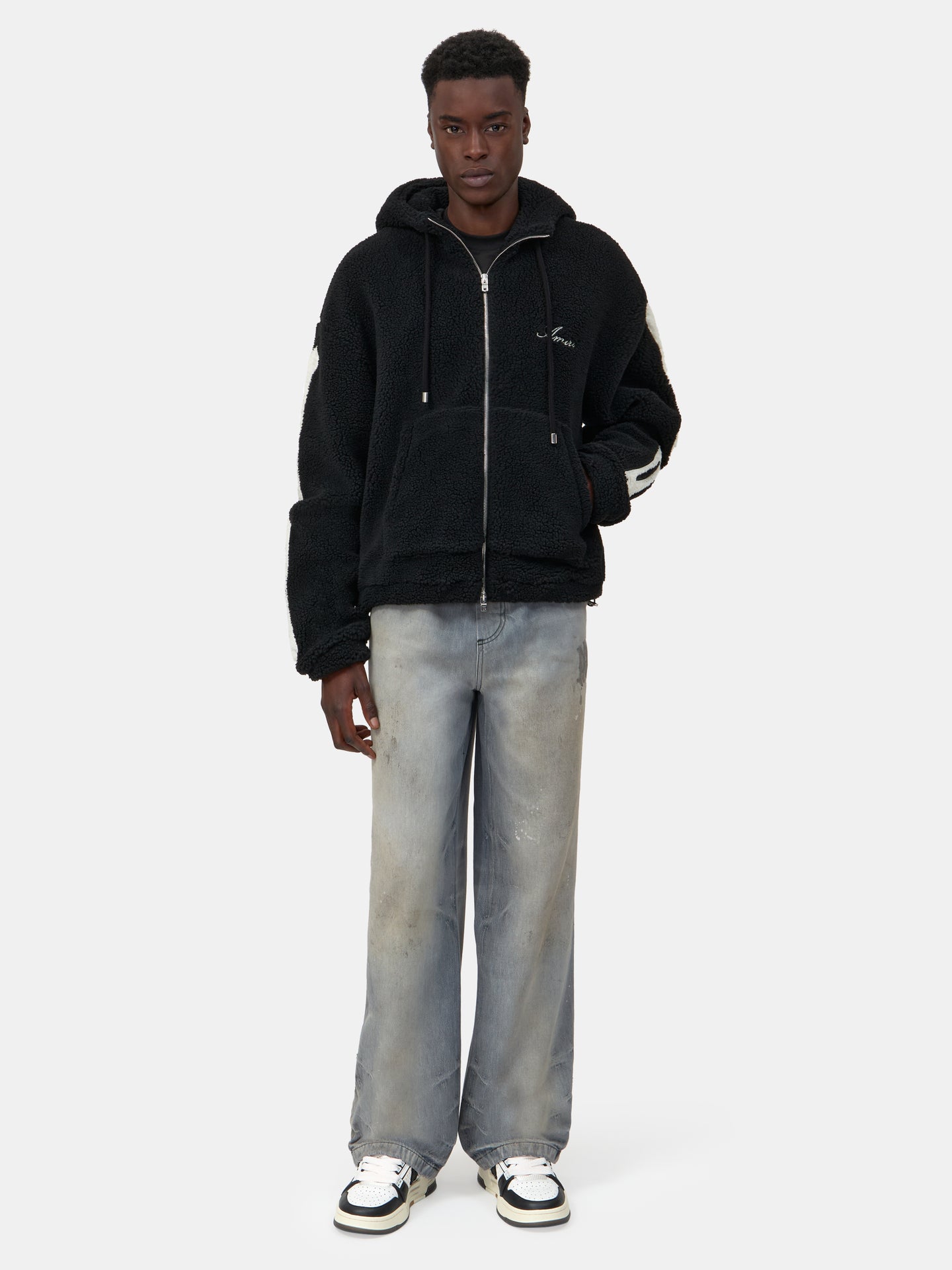 CHALECO CON CAPILO DE FLEECE BONES - Negro
