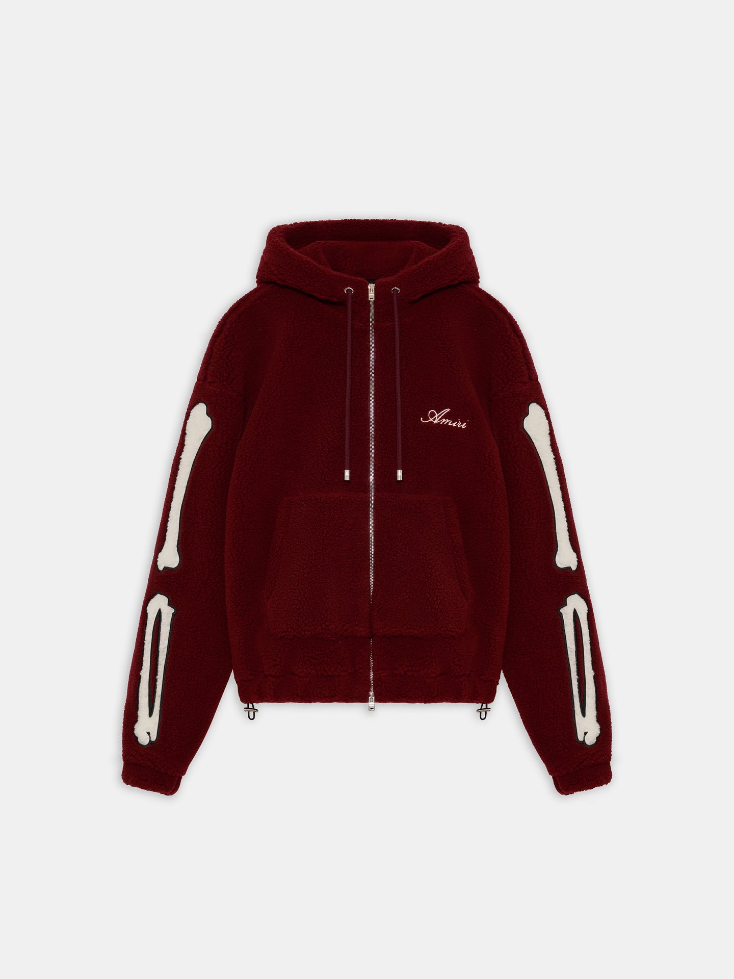 CHAMARRA DE FLEECE CON CUELLO Y BOTÓN ZIP BONES - Port Aged
