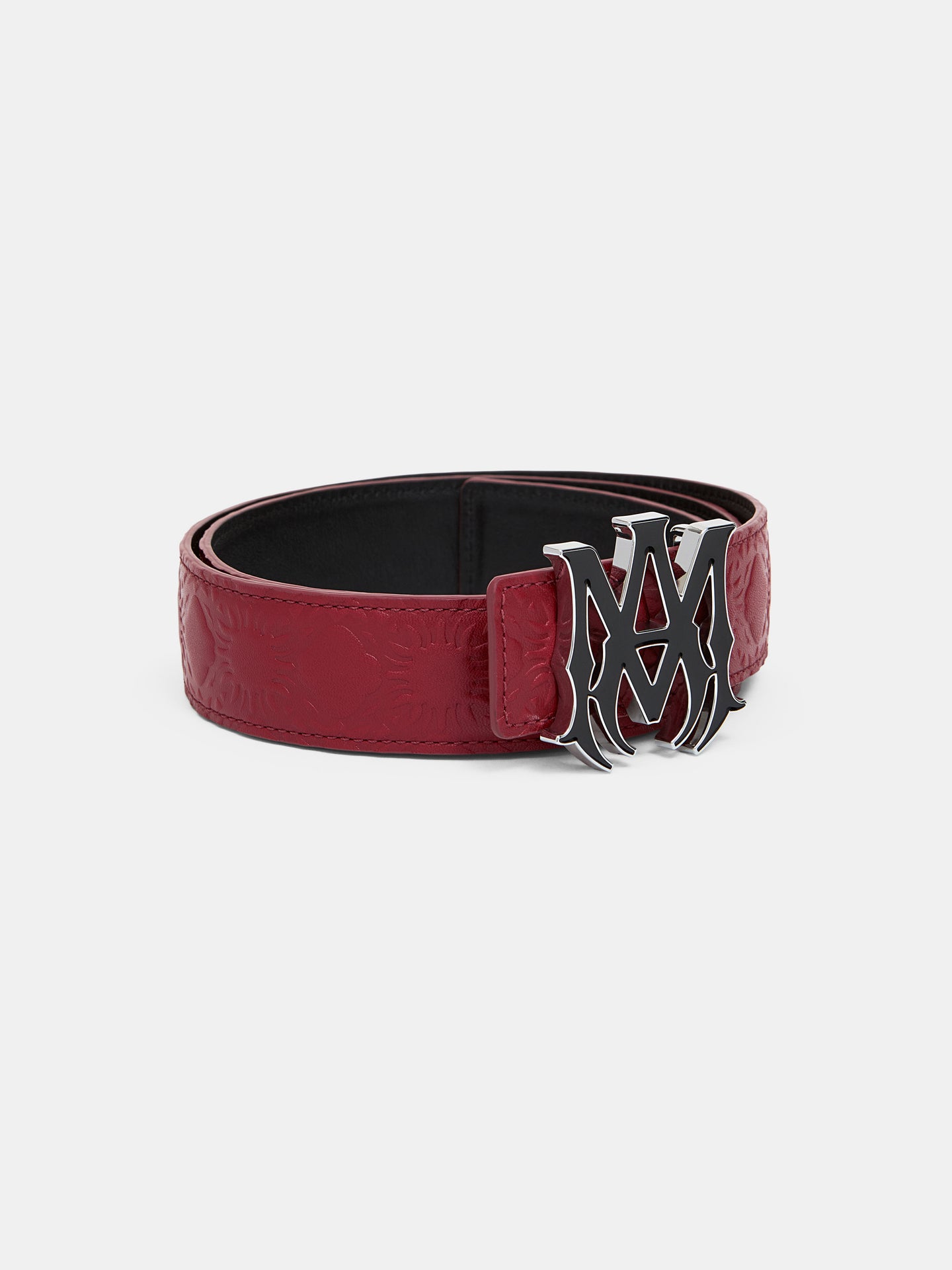 CINTURÓN DE CUERO MA QUAD 4 CM - ROSA ROJA