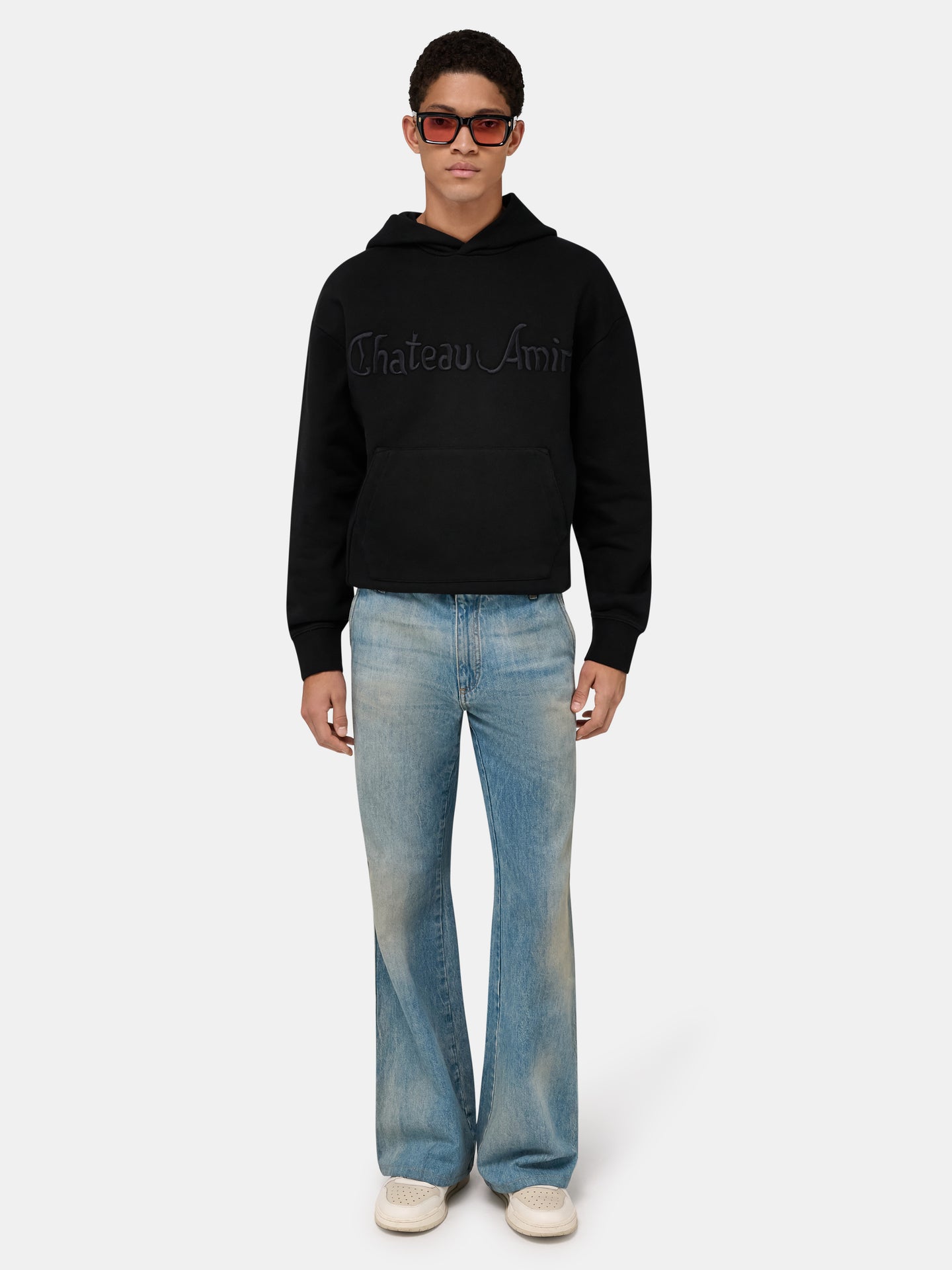 CHATEAU AMIRI TONAL OVERSIZED HOODIE - Negro