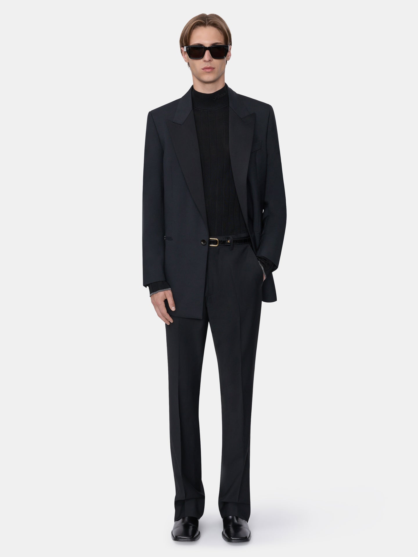 CHAQUETA DE TUXEDO MANGA SIMPLE - NEGRO