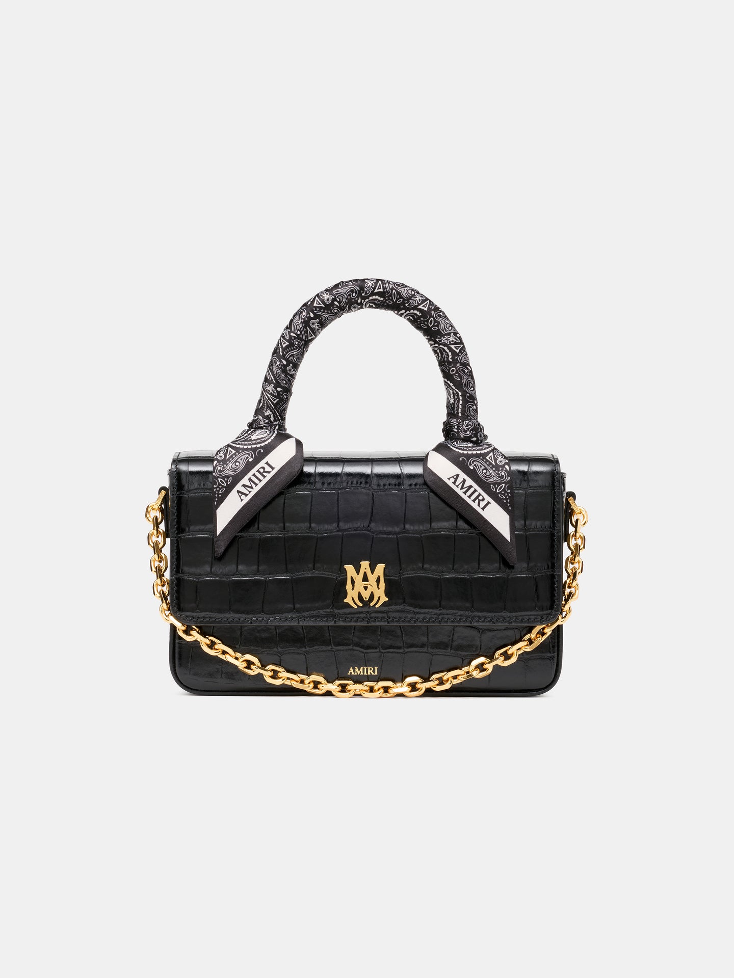 MUJER - BOLSA LARGA MA CON ESTAMPADO DE CROCO - NEGRO