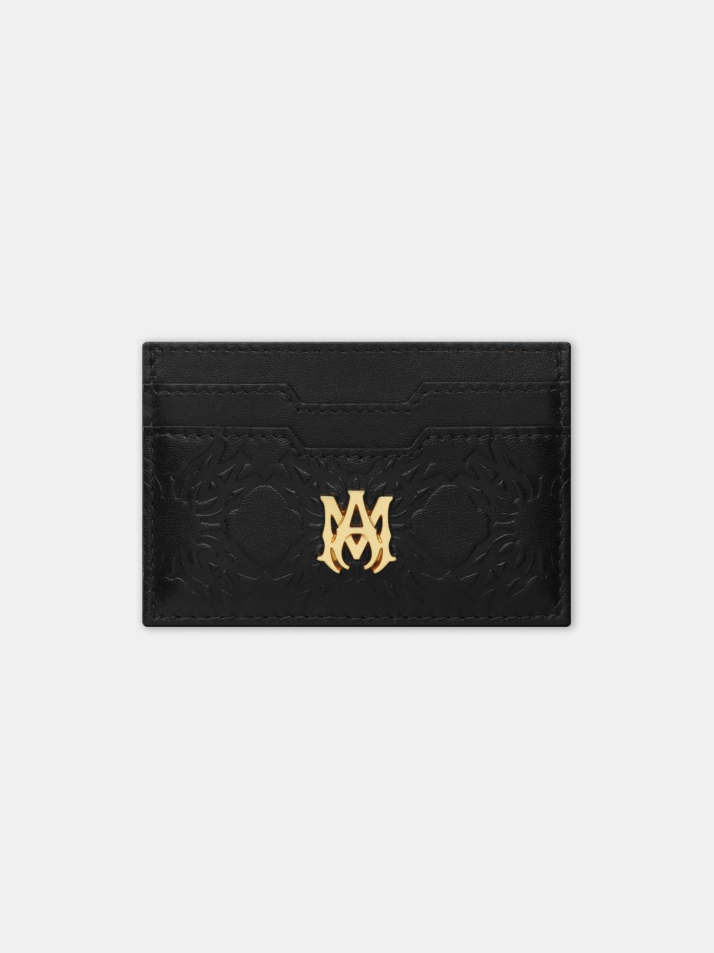 PORTA TARJETAS DE CUERO MA QUAD - NEGRO