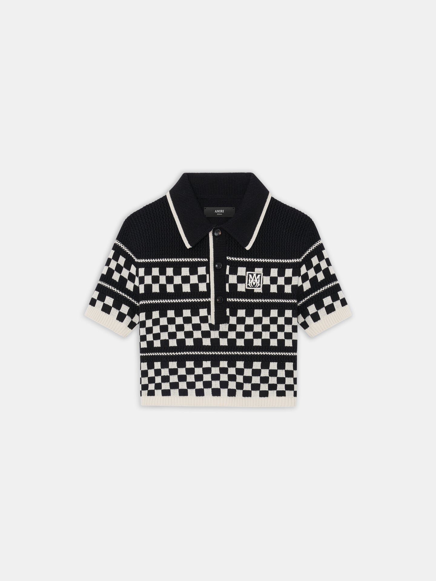 MUJER - POLO DE MALLA CUADRICULADA PARA MUJER - Negro