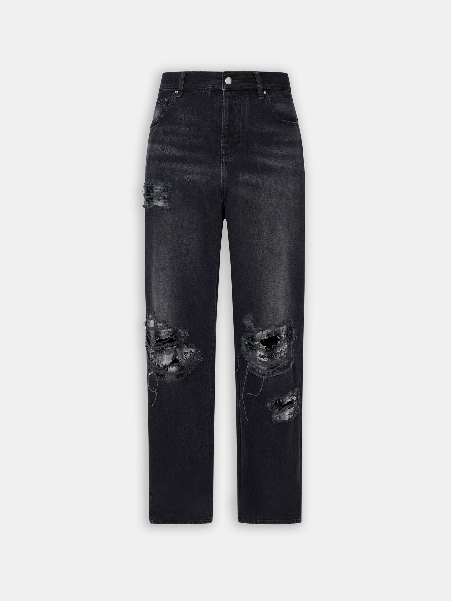 PANTALÓN DE DENIM CON ESTAMPADO DE FLOAN - NEGRO ACERO