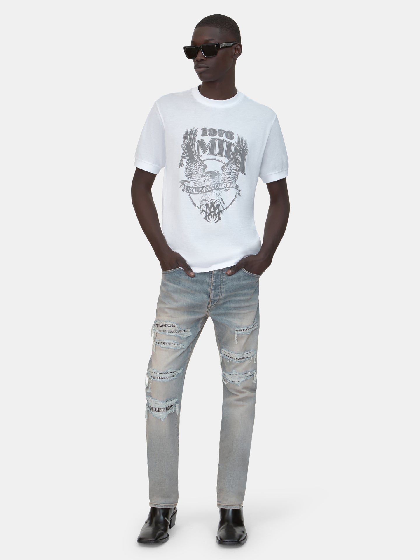 AMIRI SNAKE STUD SLIM JEAN - Antiguo Indigo