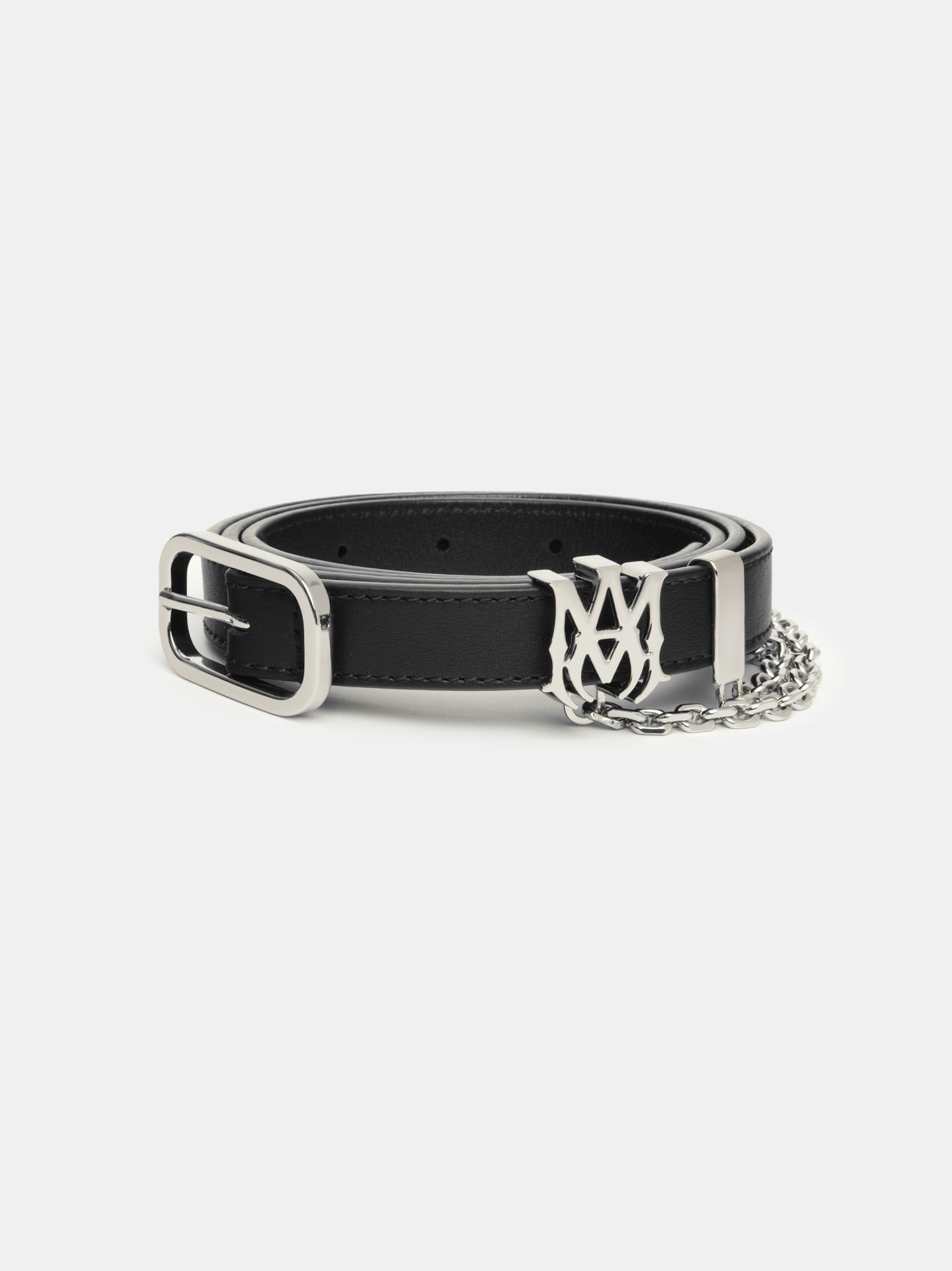 CINTURÓN DE CADENA MA 2 CM - Negro Niquelado