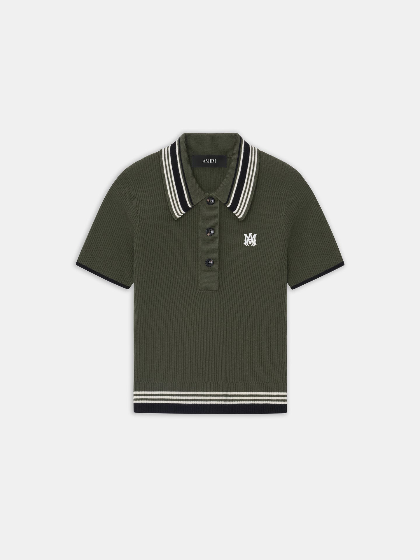 MUJER - POLO MA STRIPE PARA MUJER - Sage Oscuro