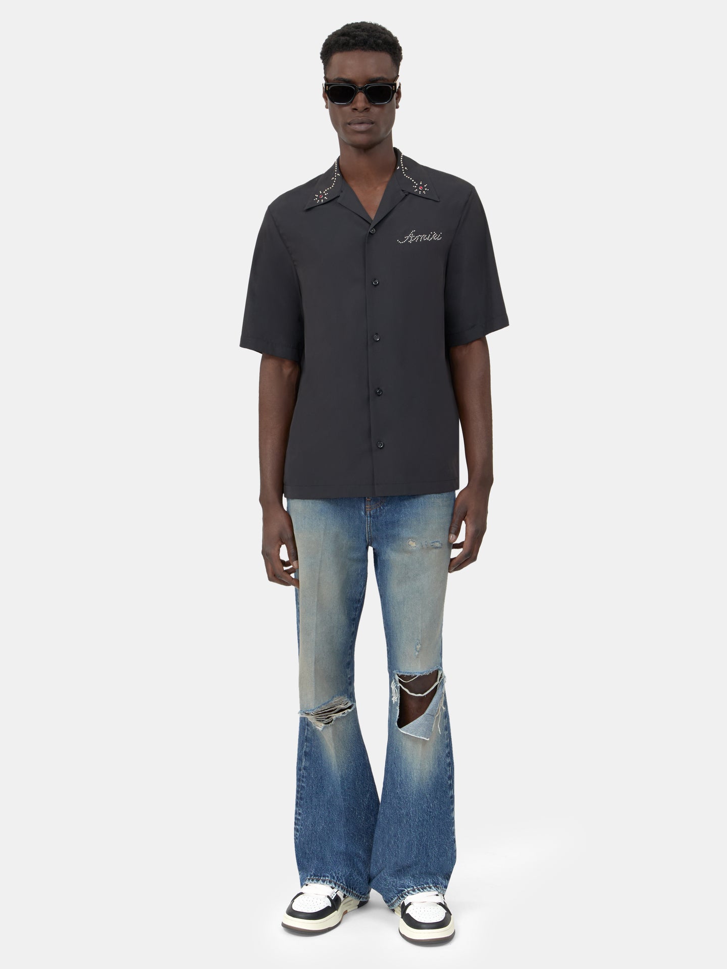 CAMISA AMIRI STUD CAMP - Negro