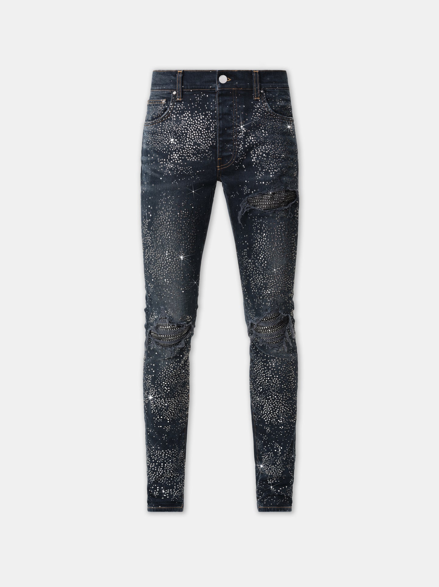 PANTALÓN DE DENIM ALL OVER CRYSTAL MX1 - Azul Nocturno