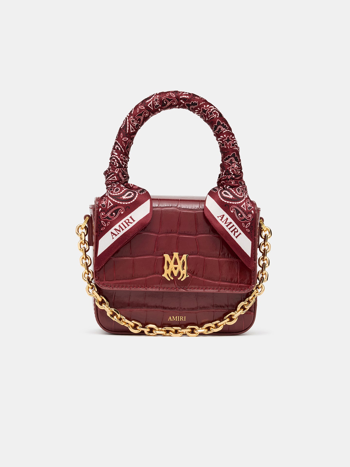 MUJER - BOLSO MICRO MA ESTAMPADO CON CUERO DE CROCODILO - VINO