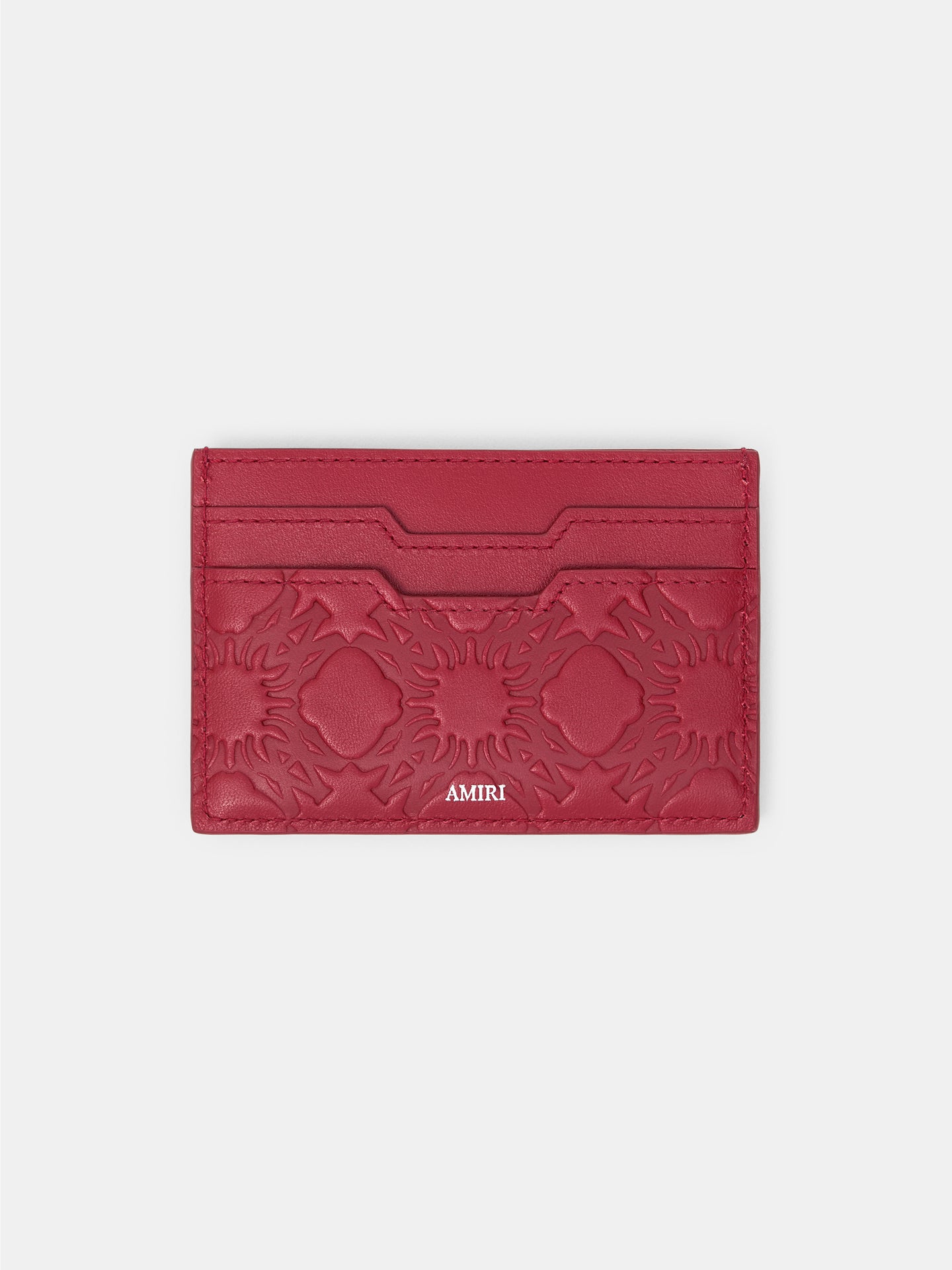 PORTA TARJETAS DE CUERO MA QUAD - ROSA ROJA