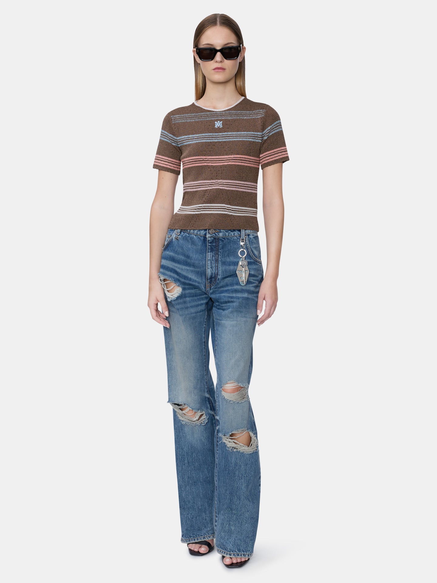 MUJER - PANTALÓN DE DENIM SLASH PARA MUJER - Indigo Antiguo Clásico