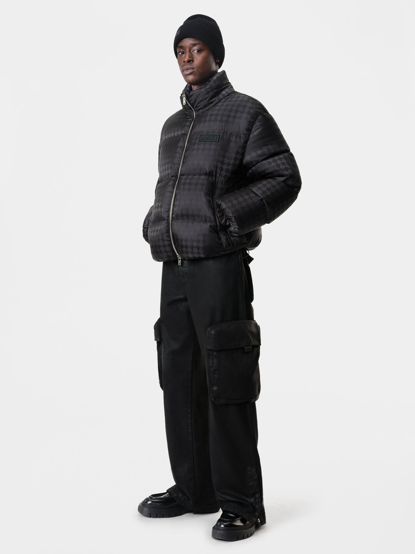 CHAQUETA DE PLUMÓN MA QUAD JACQUARD - Negro