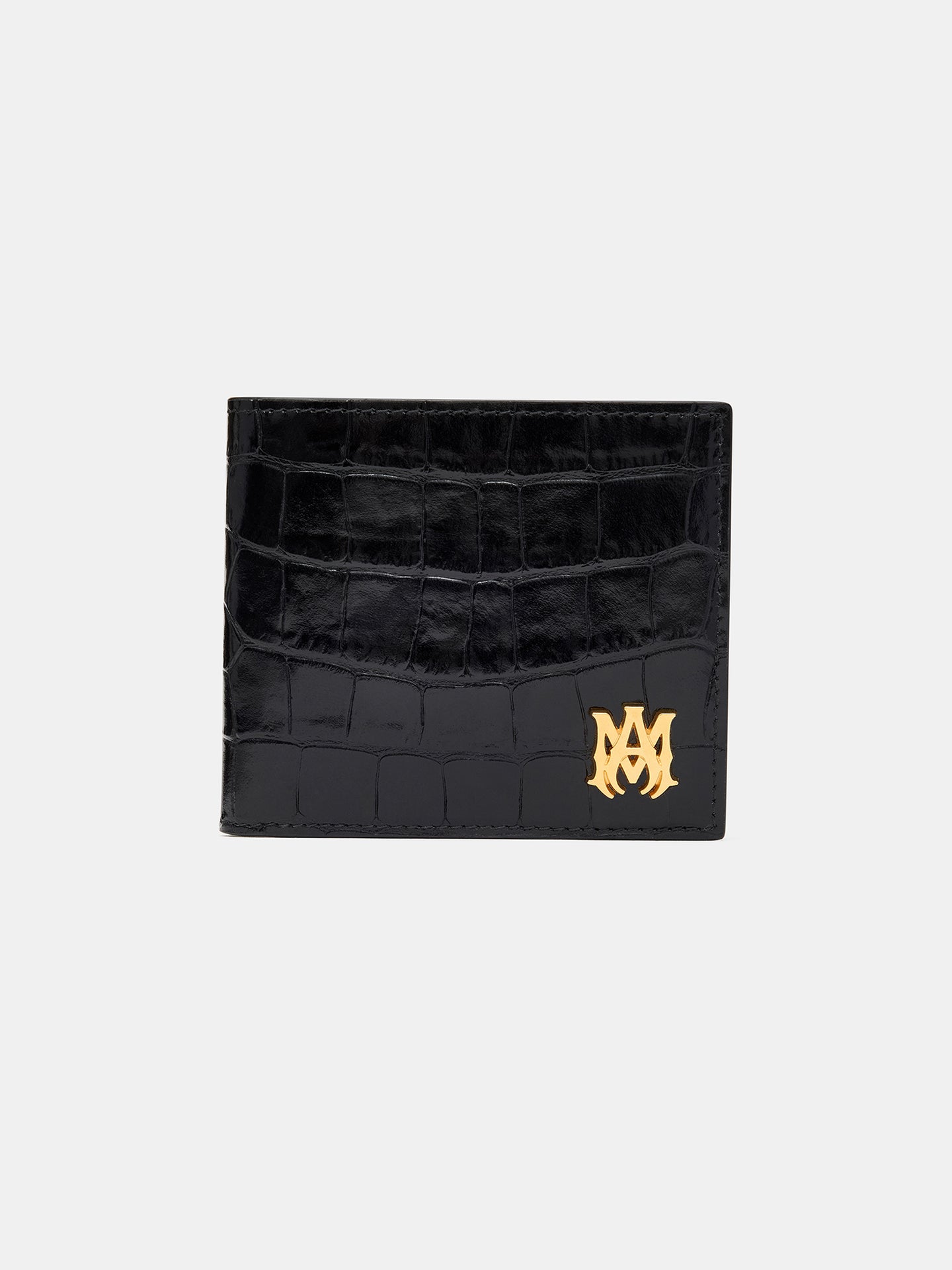 CROC EMBOSSED BIFOLD - NEGRO