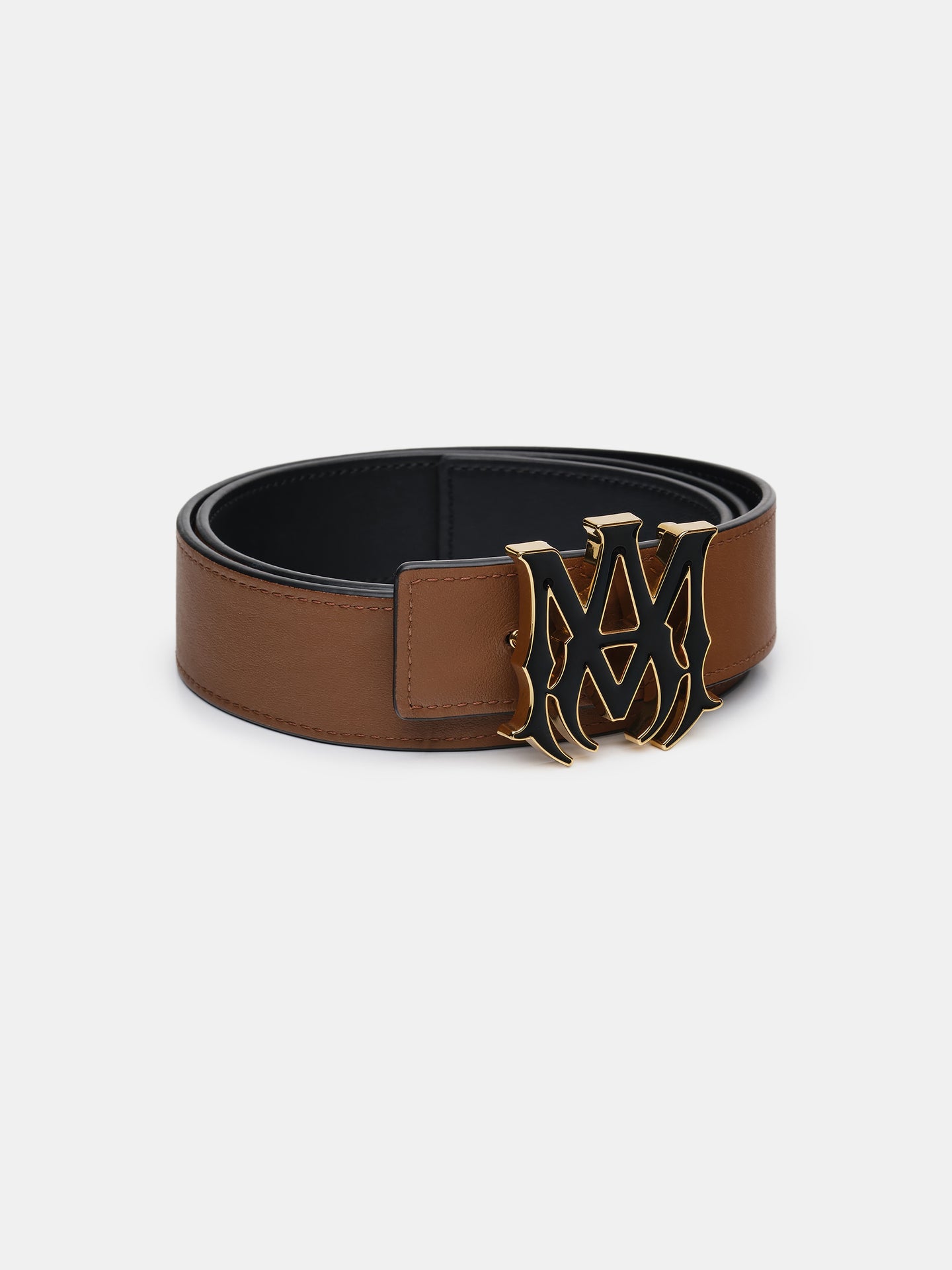 CINTURÓN DE ESMALTE MA 4 CM - Negro Marrón