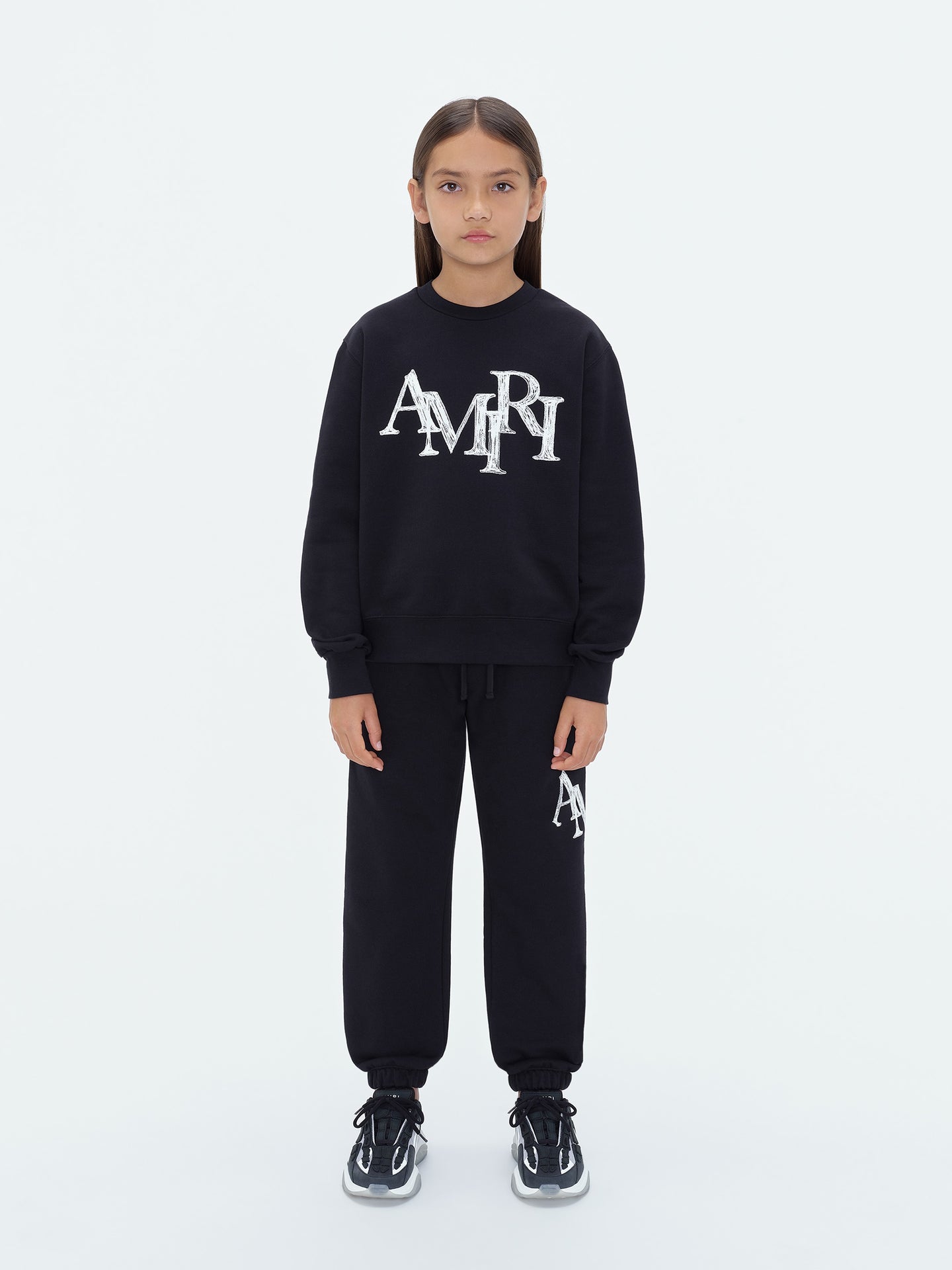 NIÑOS - PANTALÓN DE CÁMISAS AMIRI SCRIBBLE DESFASADO - Negro