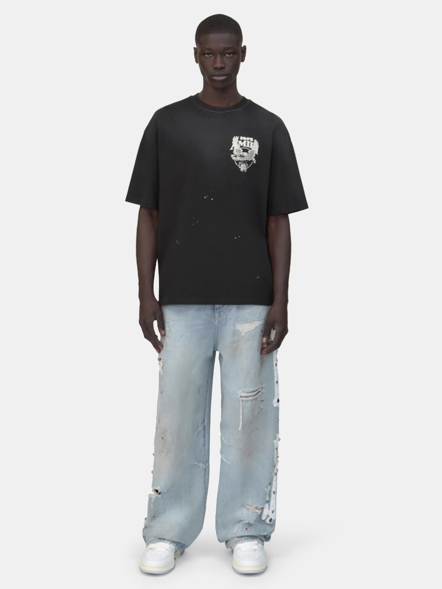 PANTALÓN DE DENIM BAGGY CON BOTONES BONES - Antiguo Azul Perfecto