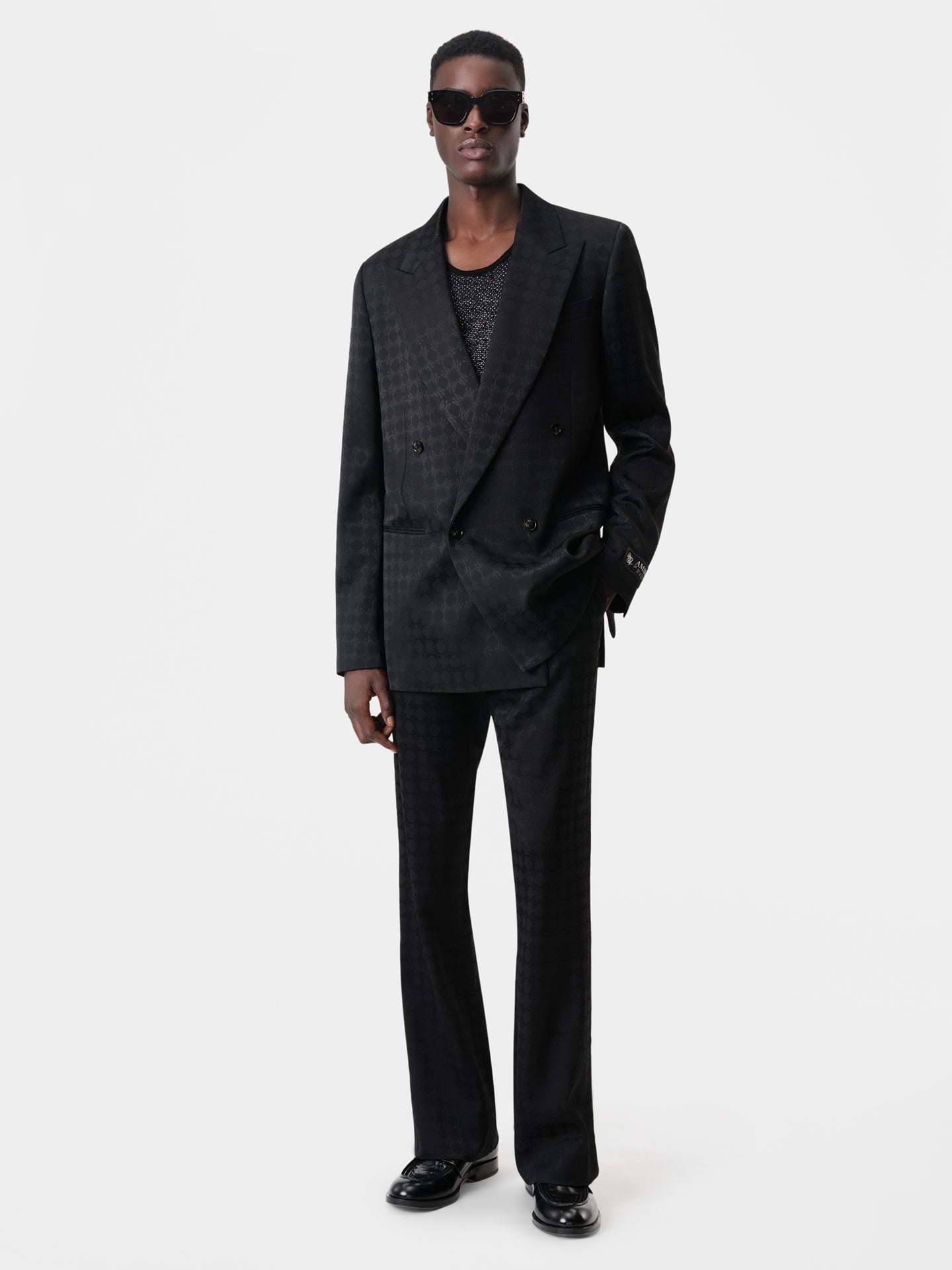 BLAZER DOBLE PUNTO TONAL MA QUAD - Negro