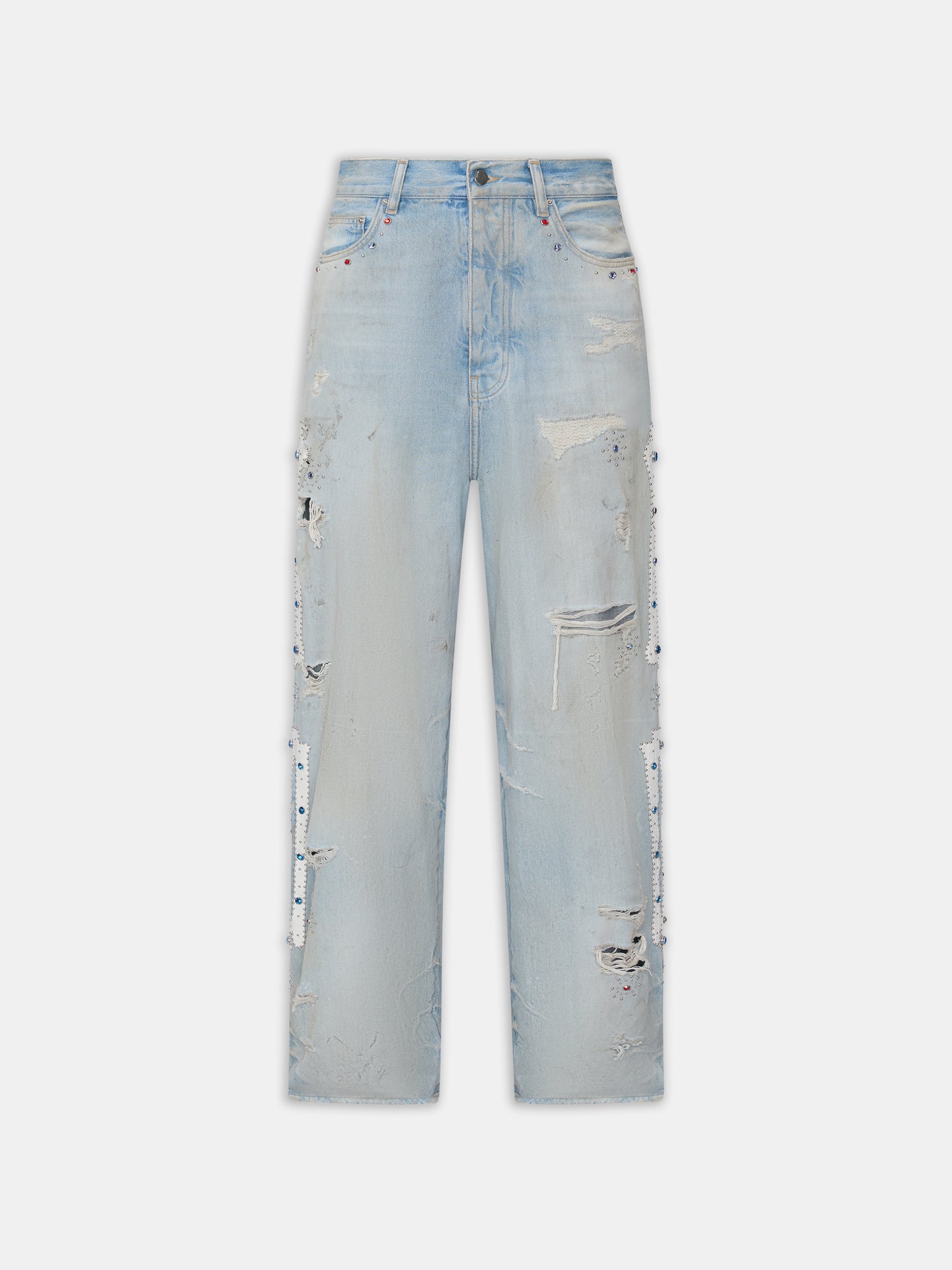 PANTALÓN DE DENIM BAGGY CON BOTONES BONES - Antiguo Azul Perfecto