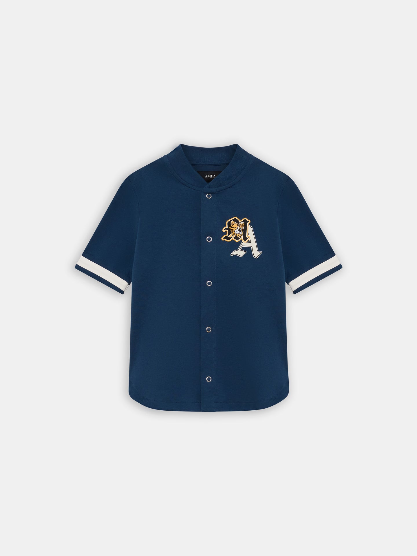 NIÑOS - CAMISA DE BÉISBOL CON PATCH DE VARSITY PARA NIÑOS - Azul Marino Oscuro