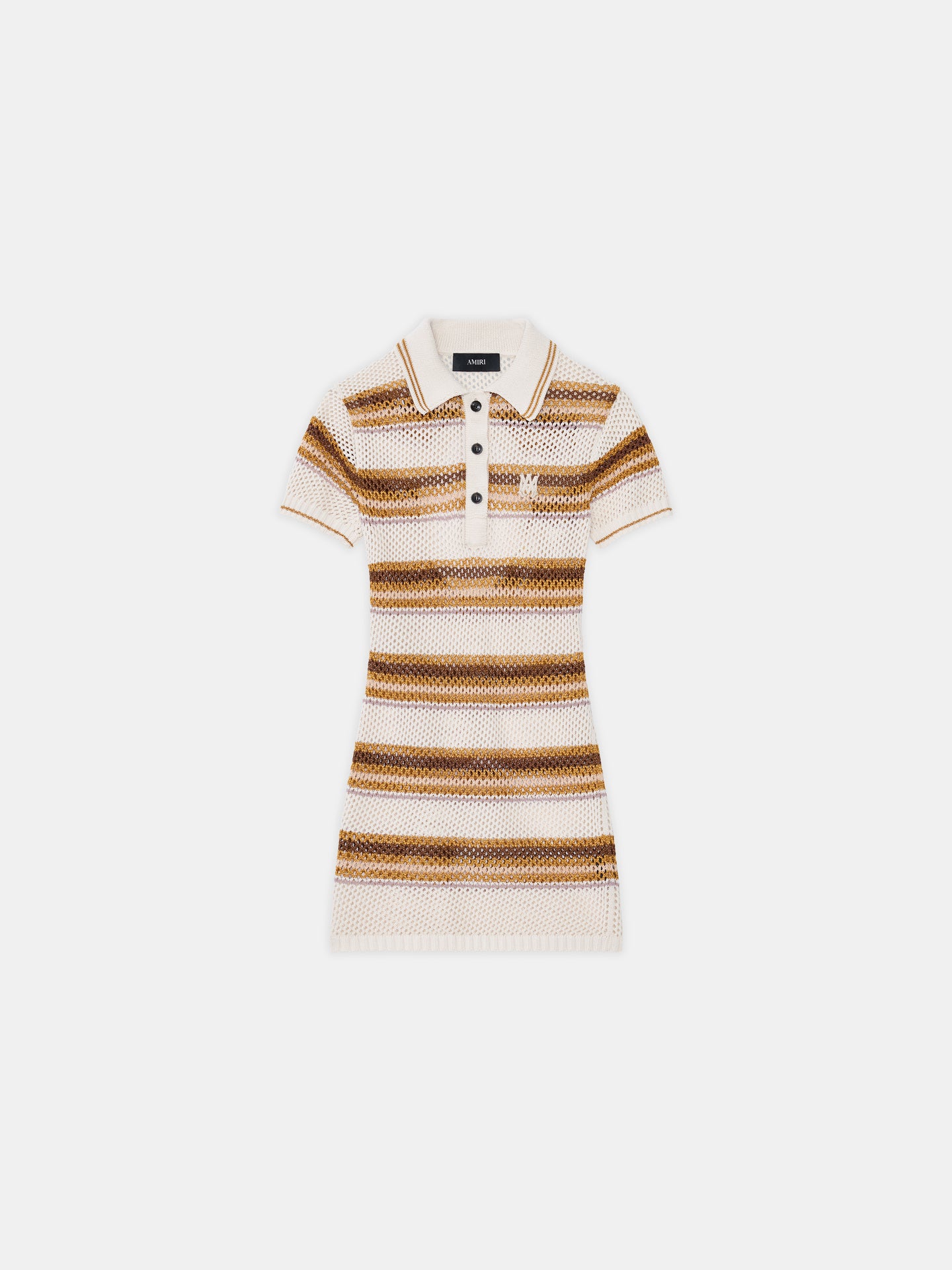 MUJER - VESTIDO MINI POLO CON LISTAS MA PARA MUJER - Alabastro