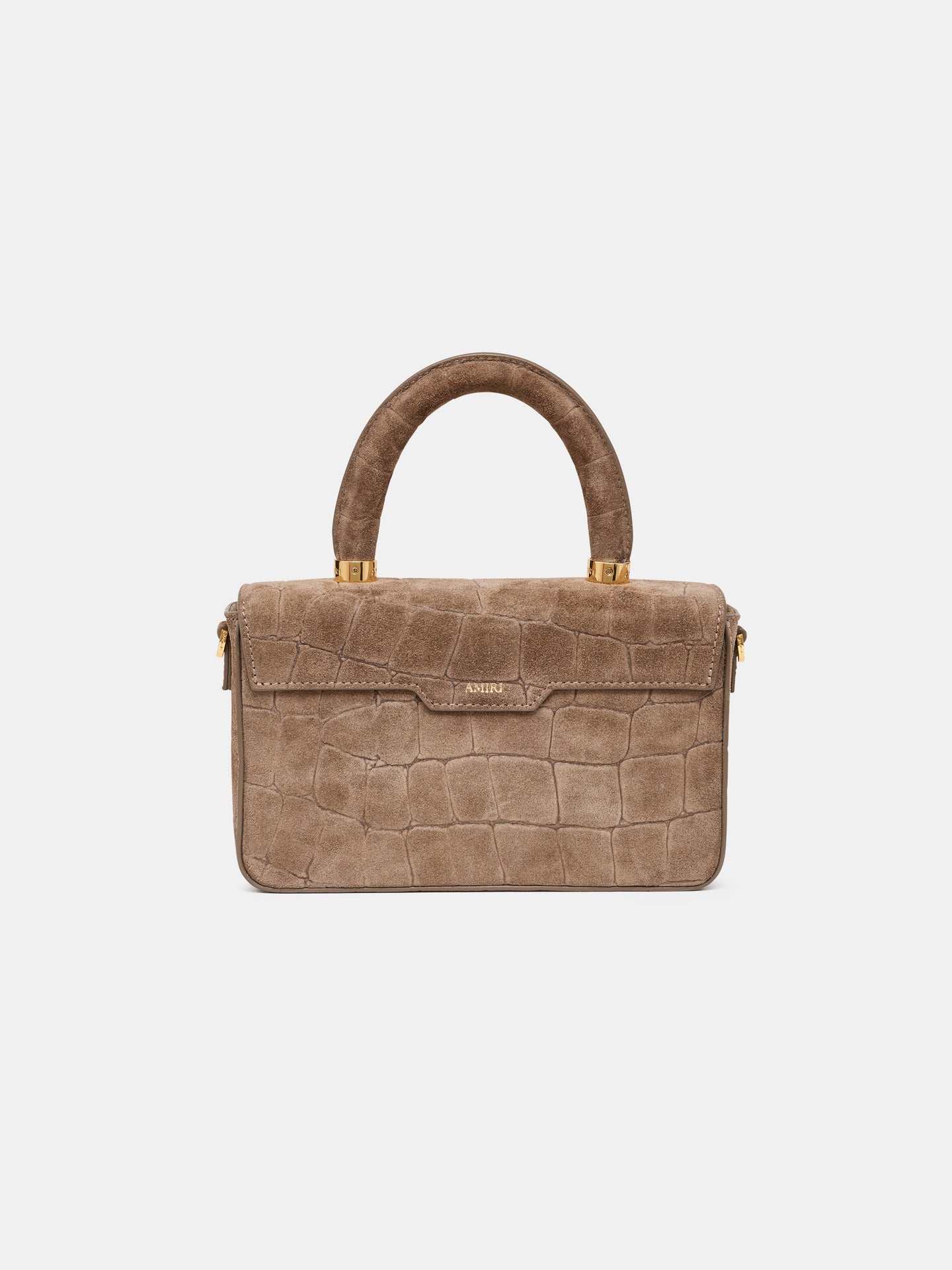 MUJER - BOLSA LARGA MA DE CUERO SUEDE CON ESTAMPADO DE CROCODILO - Marrón Oscuro