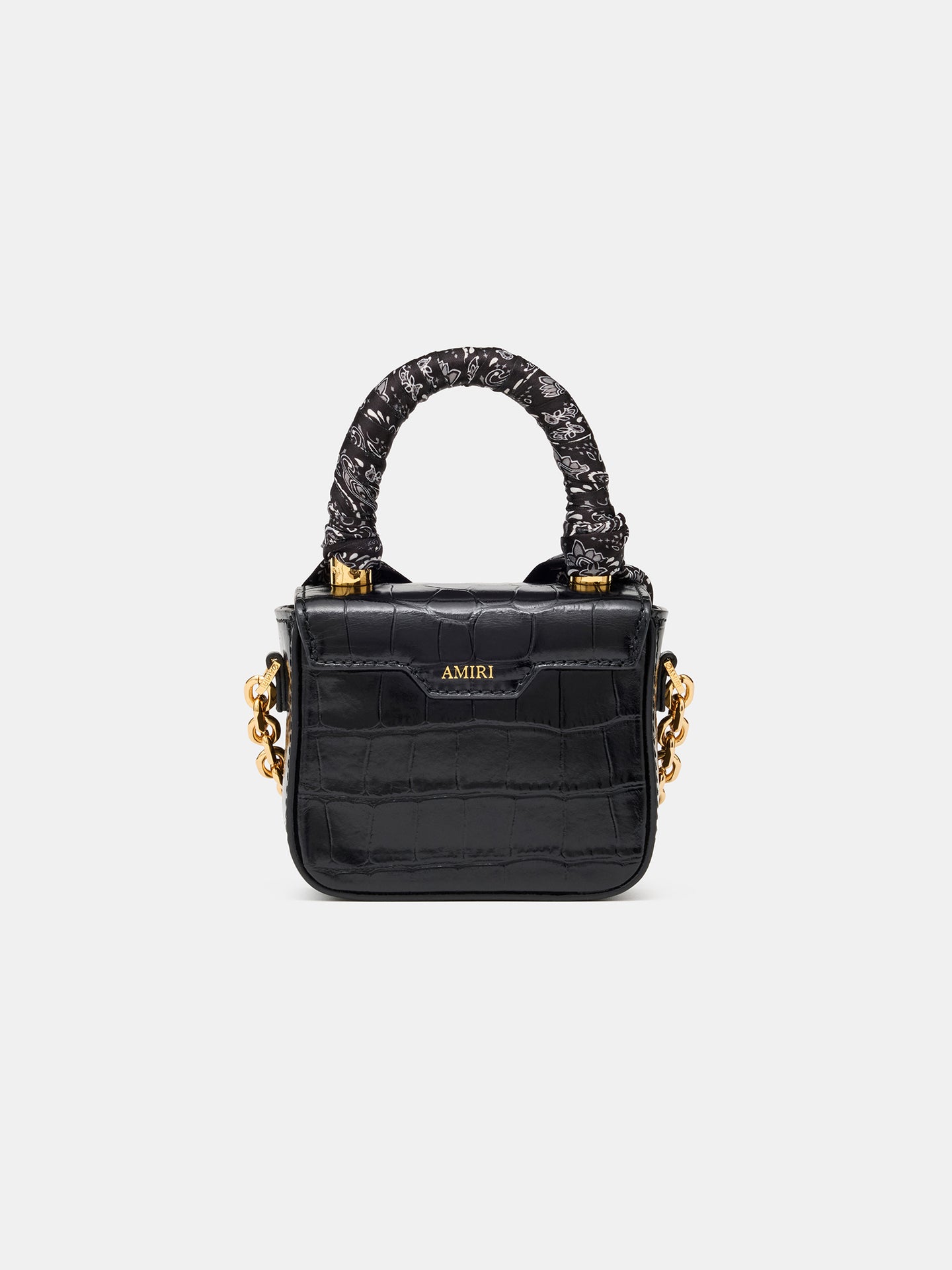 MUJER - BOLSO NANO MA CON ESTAMPADO DE CROCO NEGRO