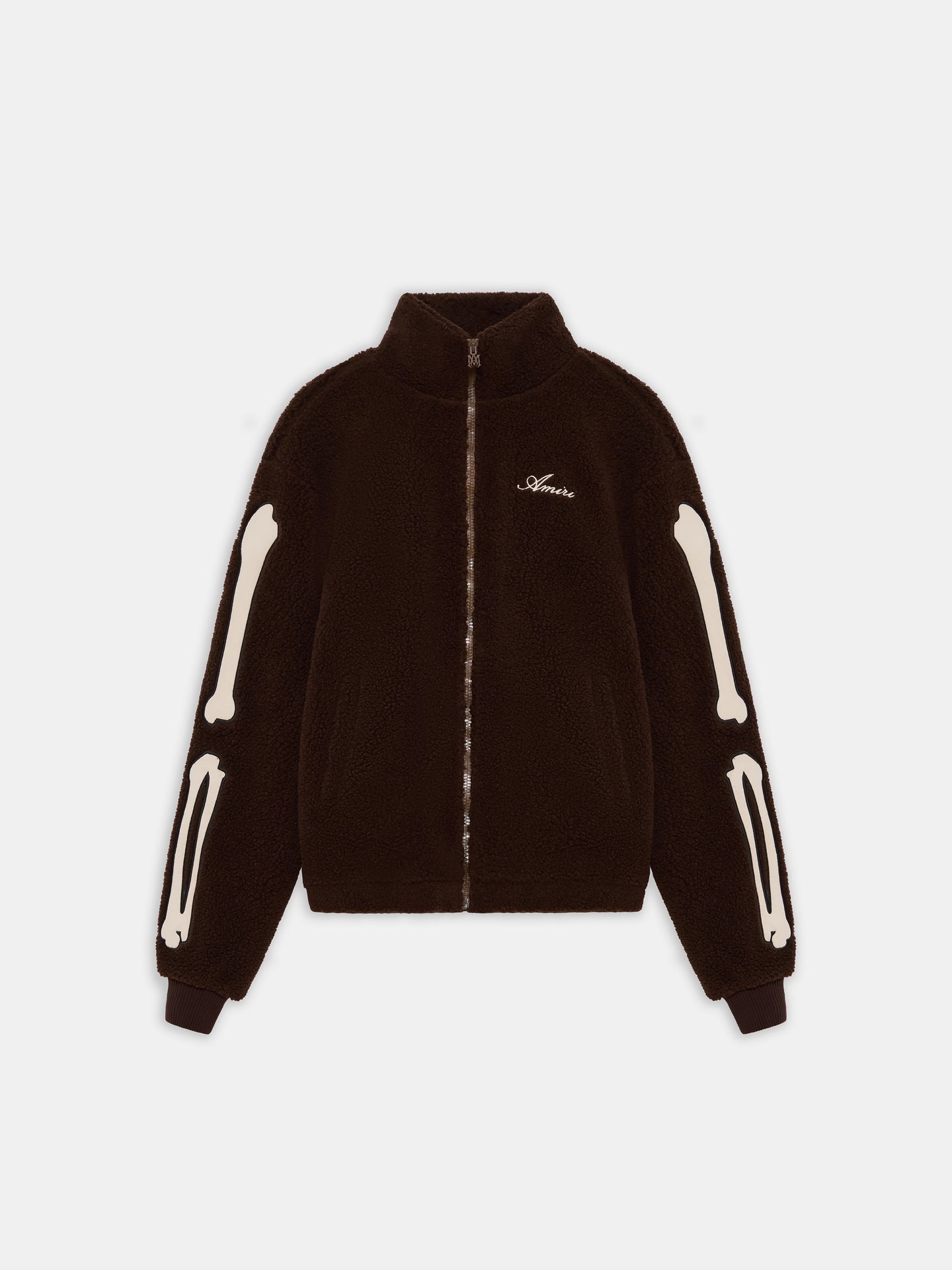 MUJER - CHAQUETA DE FLEECE CON MOTIVO HUESOS PARA MUJER - MARRÓN OSCURO