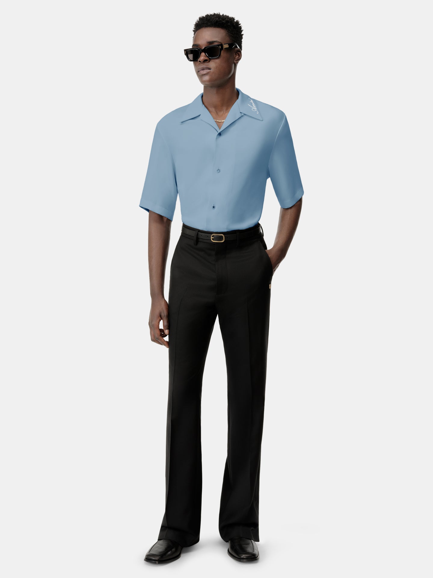 CAMISA AMIRI CAMP - Azul Ashley