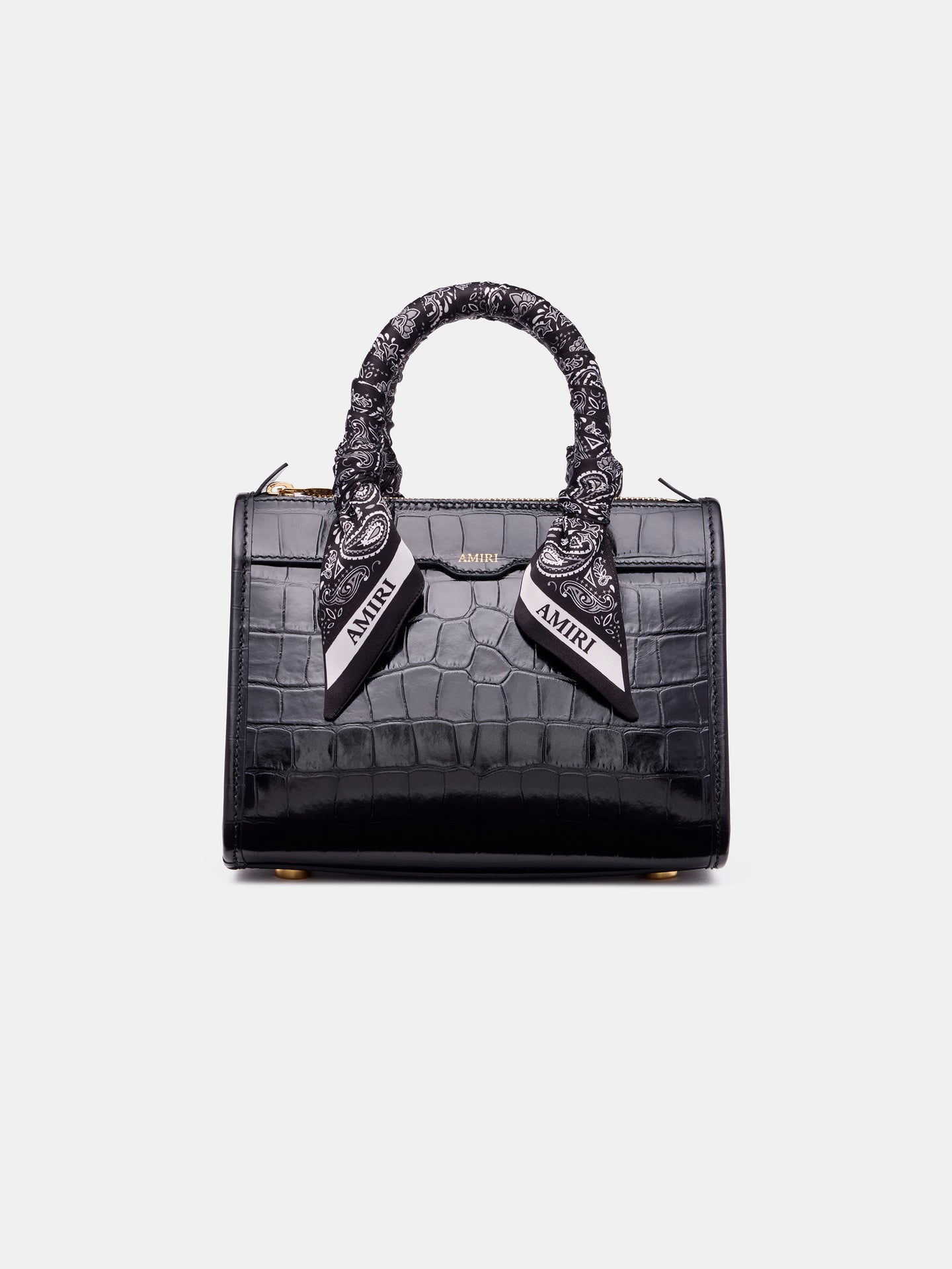 MUJER - BOLSA TRIANGULAR MICRO CROCO NEGRA - NEGRO
